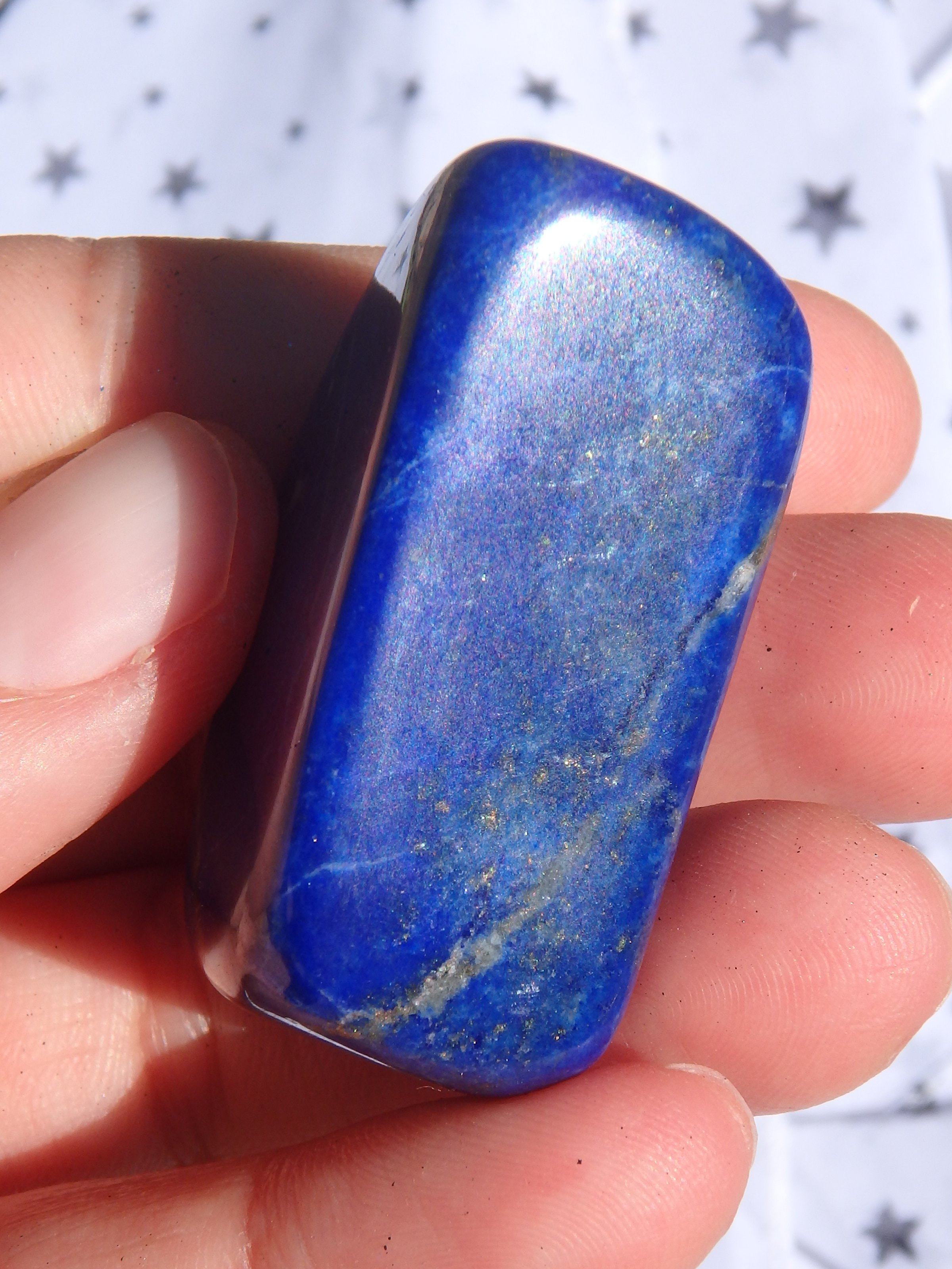 Deep Cobalt Blue & Pyrite Shimmer Lapis Lazuli Hand Held Specimen - Earth Family Crystals