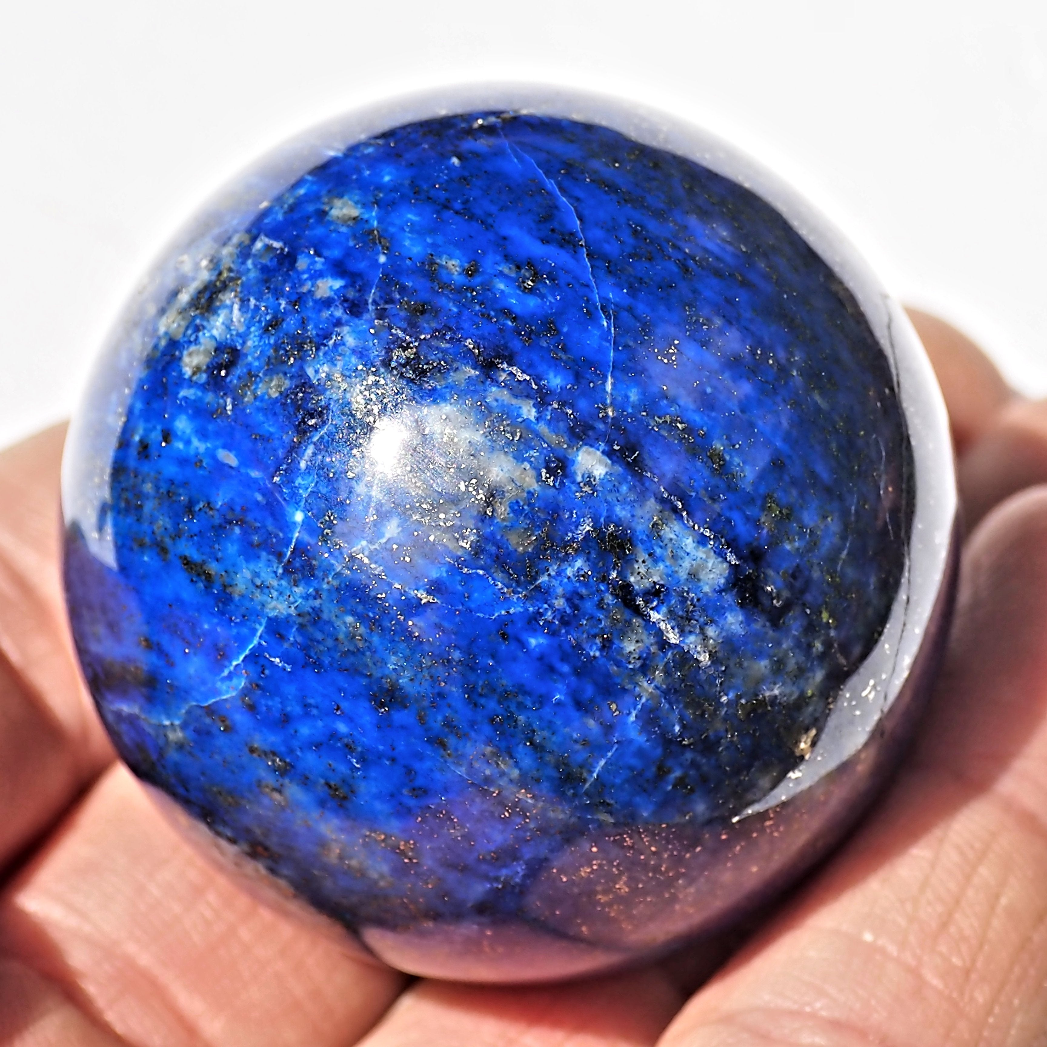 Pretty Blue Incredible High Quality Blue Lapis Lazuli Sphere