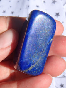 Deep Cobalt Blue & Pyrite Shimmer Lapis Lazuli Hand Held Specimen - Earth Family Crystals