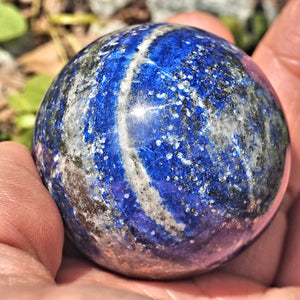 Shimmering Golden Pyrite High Quality Lapis Lazuli Sphere