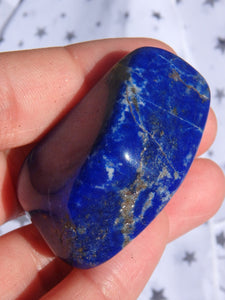Deep Cobalt Blue & Pyrite Shimmer Lapis Lazuli Hand Held Specimen - Earth Family Crystals