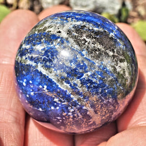 Shimmering Golden Pyrite High Quality Lapis Lazuli Sphere