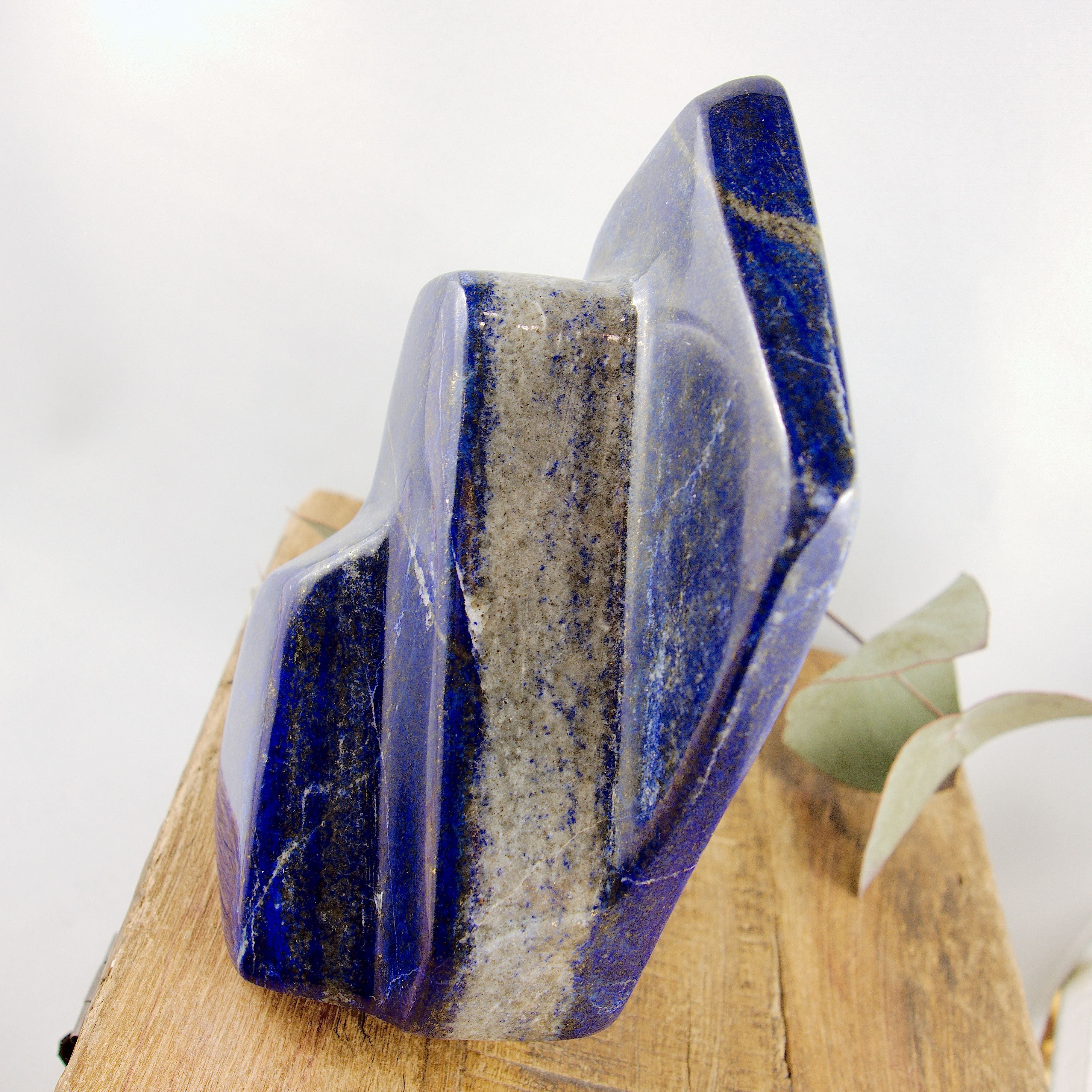 Gorgeous Large Deep Cobalt Blue & Golden Pyrite Lapis Lazuli Standing Display Specimen - Earth Family Crystals