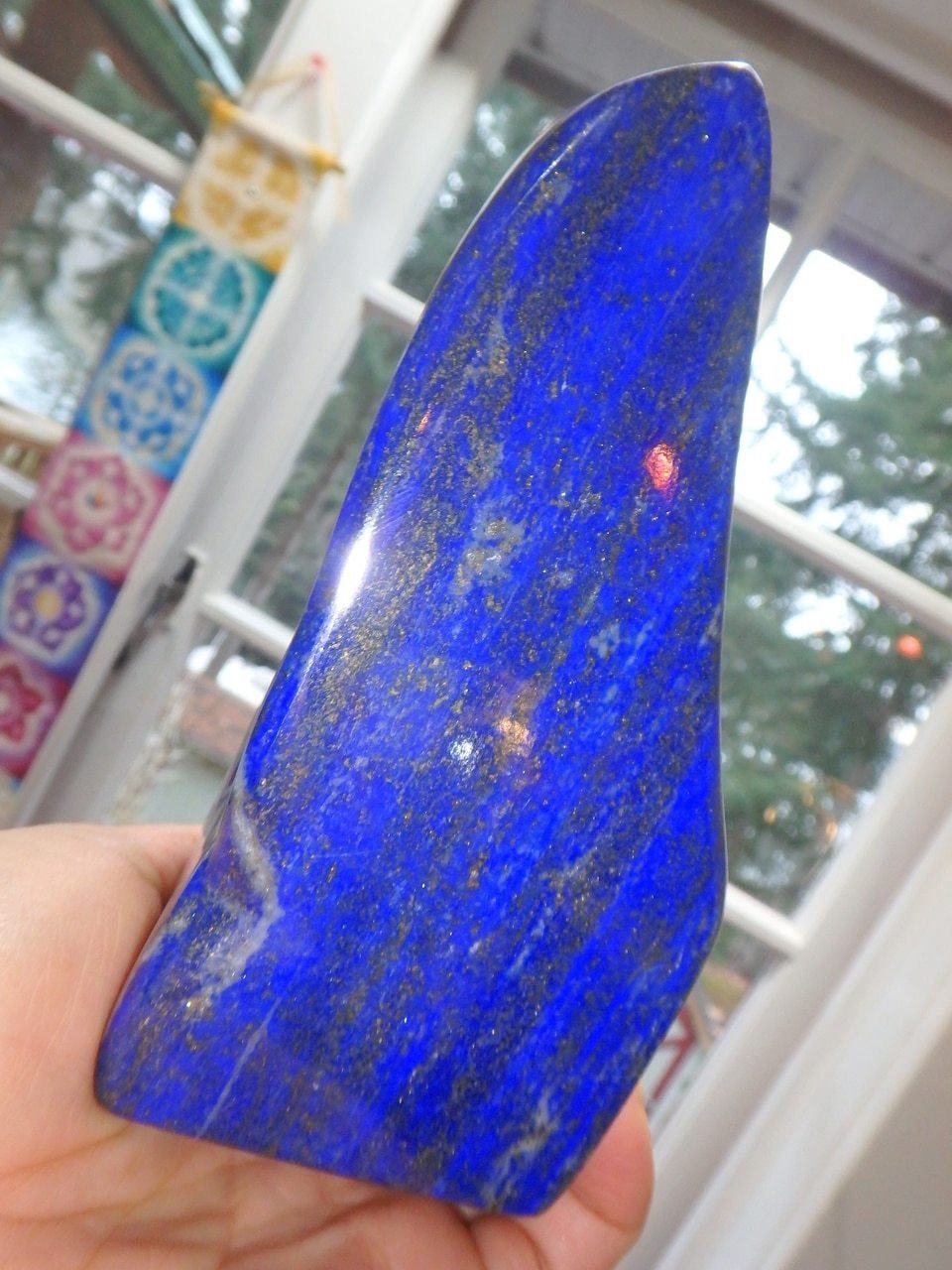 AA Grade Deep Cobalt Blue Large Lapis Lazuli Free Form Standing Specimen - Earth Family Crystals