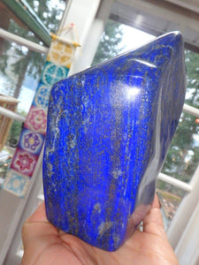 AA Grade Deep Cobalt Blue Large Lapis Lazuli Free Form Standing Specimen - Earth Family Crystals