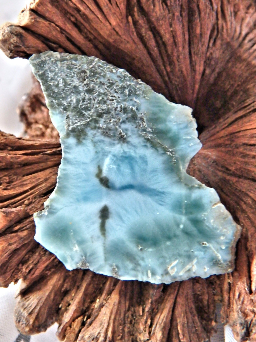 Cute Dainty Blue Patterns Larimar Partially Polished From The Dominican - Earth Family Crystals