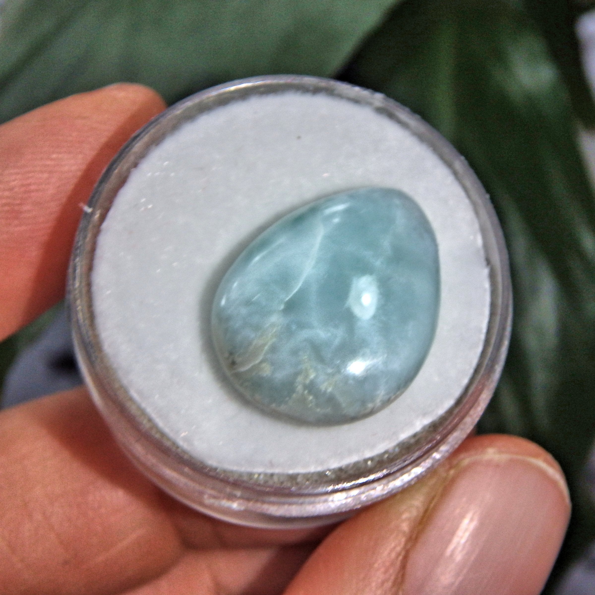 Pretty Blue Polished Larimar in Collectors Box 1