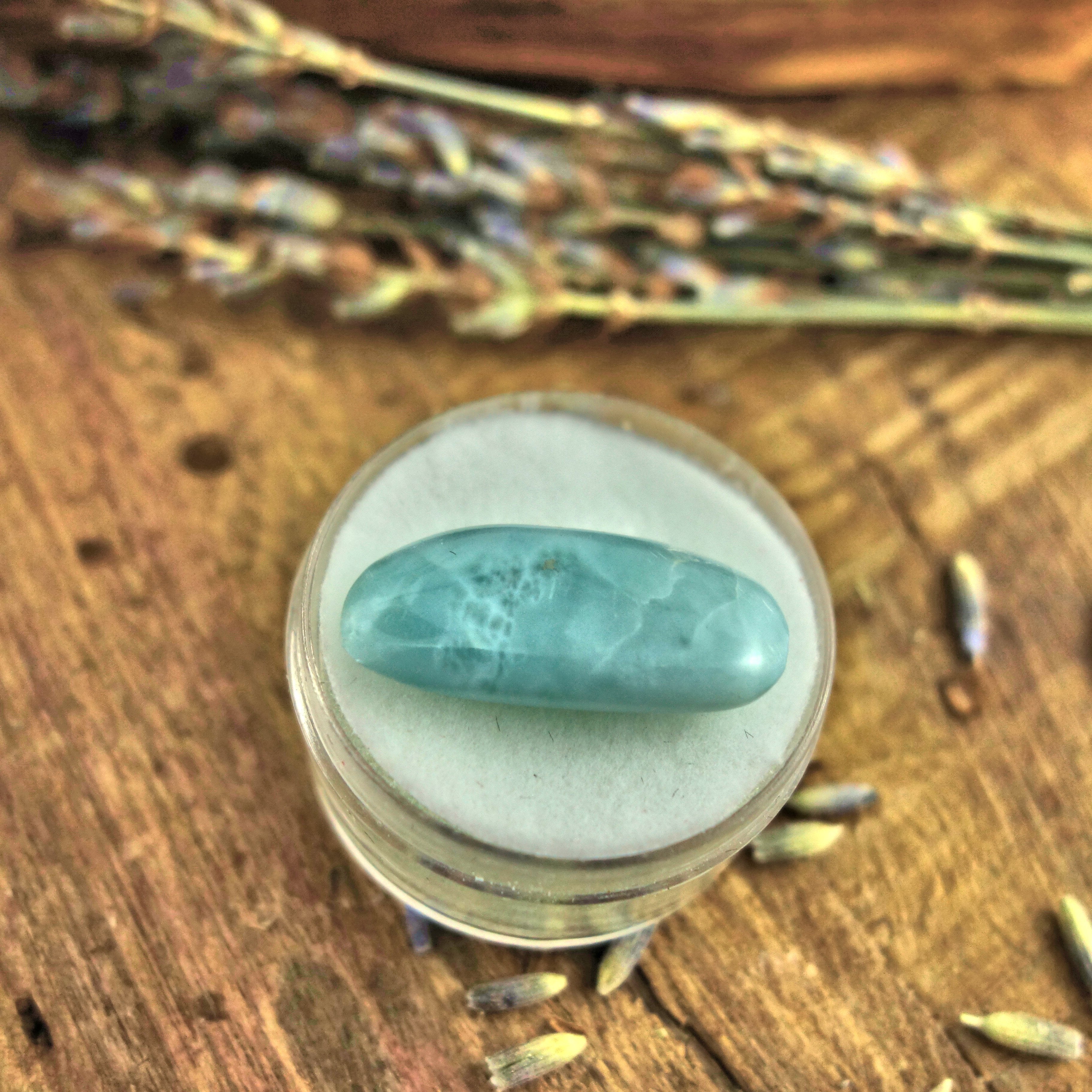 Polished Creamy Blue Larimar in Collectors Box3 - Earth Family Crystals