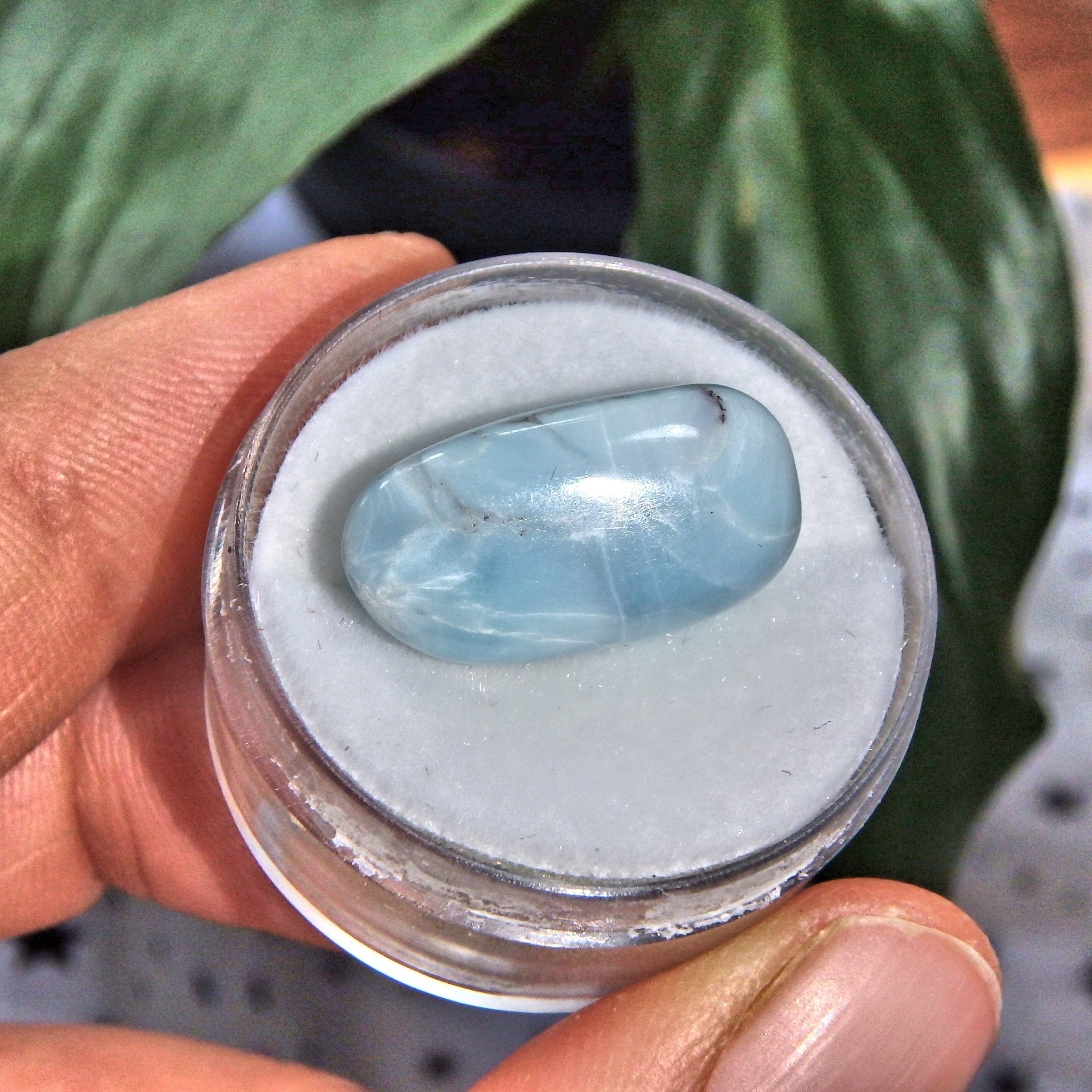 Pretty Blue Polished Larimar in Collectors Box 3