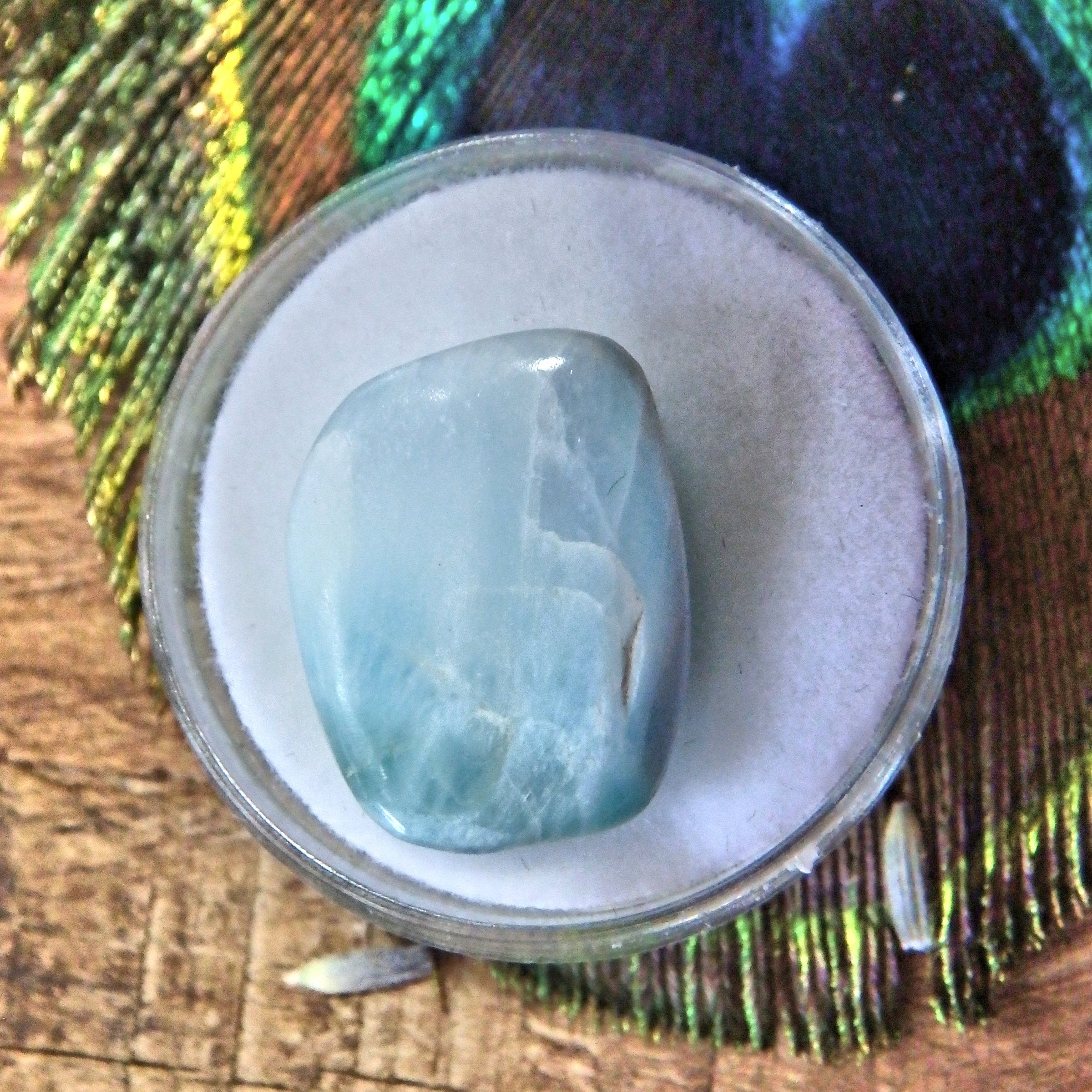 Pretty Patterns Polished Blue Larimar Collectors Specimen in Case 2 - Earth Family Crystals