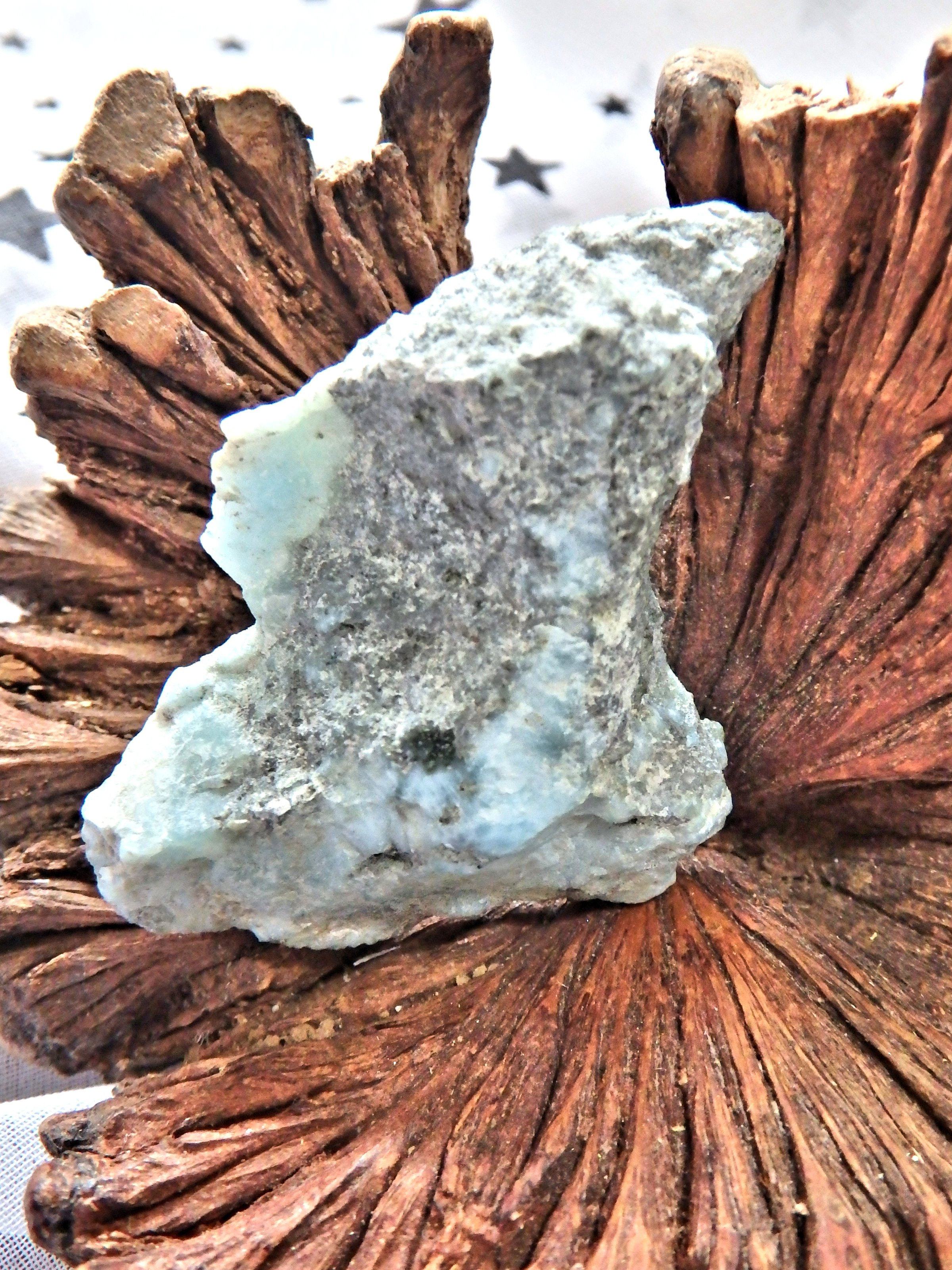 Cute Dainty Blue Patterns Larimar Partially Polished From The Dominican - Earth Family Crystals