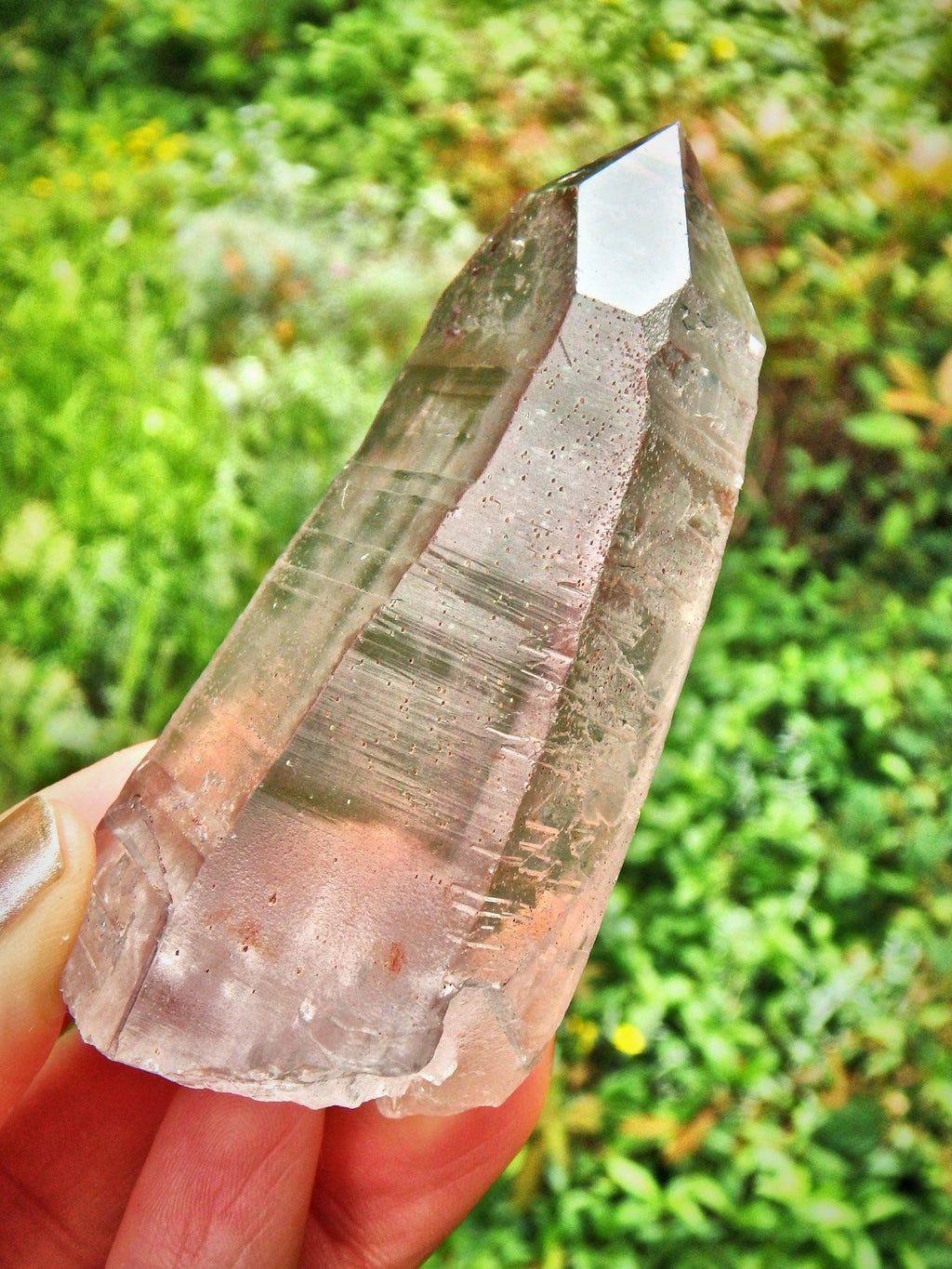 Completely Unpolished~Powerful Scarlet Temple Lemurian Point From Brazil - Earth Family Crystals