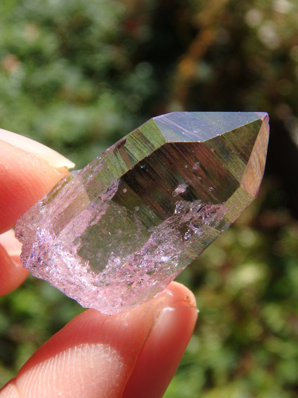 Adorable Dainty Rose Aura Colombian Lemurian Quartz Point 3 - Earth Family Crystals