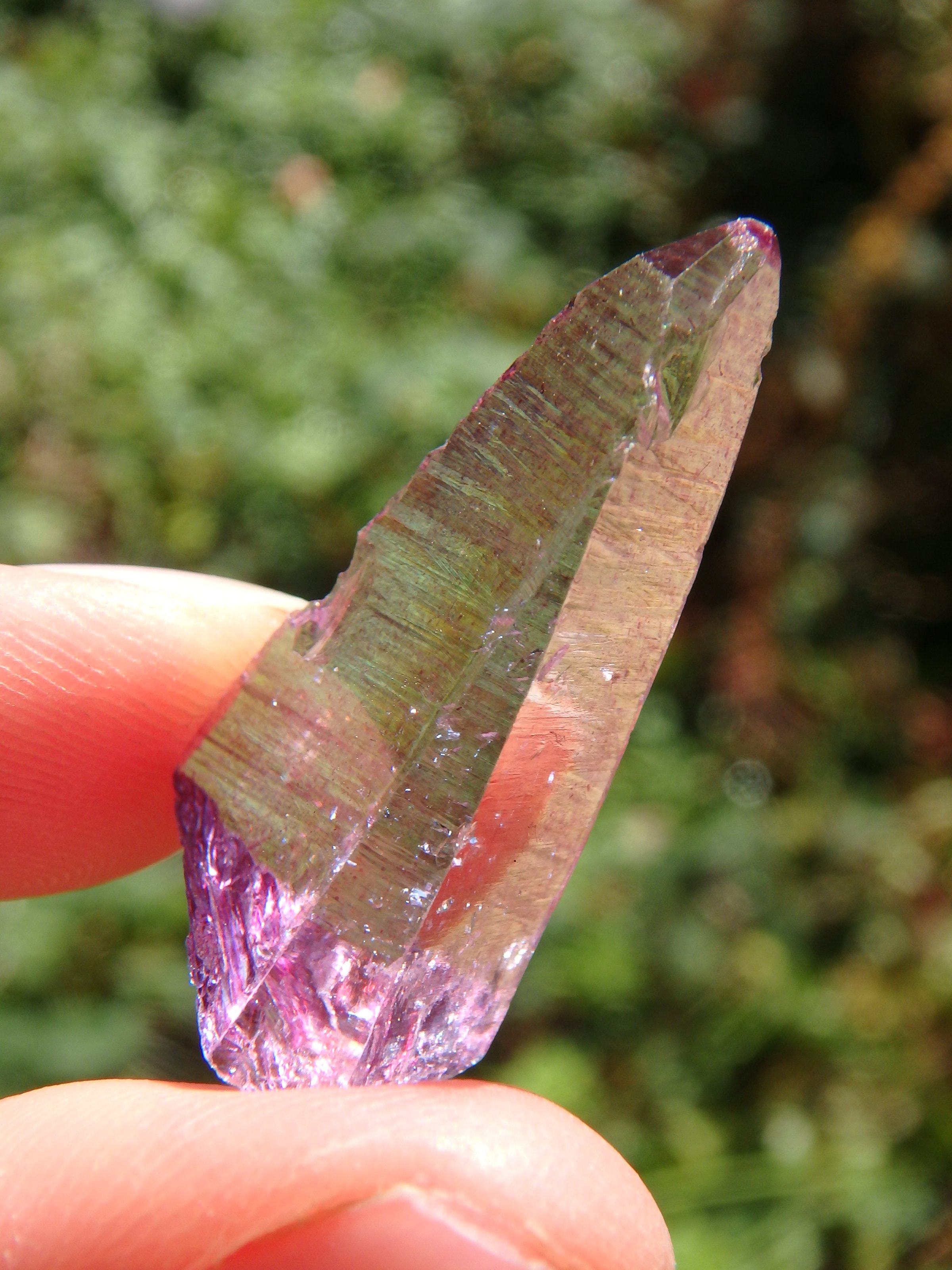 Adorable Dainty Rose Aura Colombian Lemurian Quartz Point 1 - Earth Family Crystals