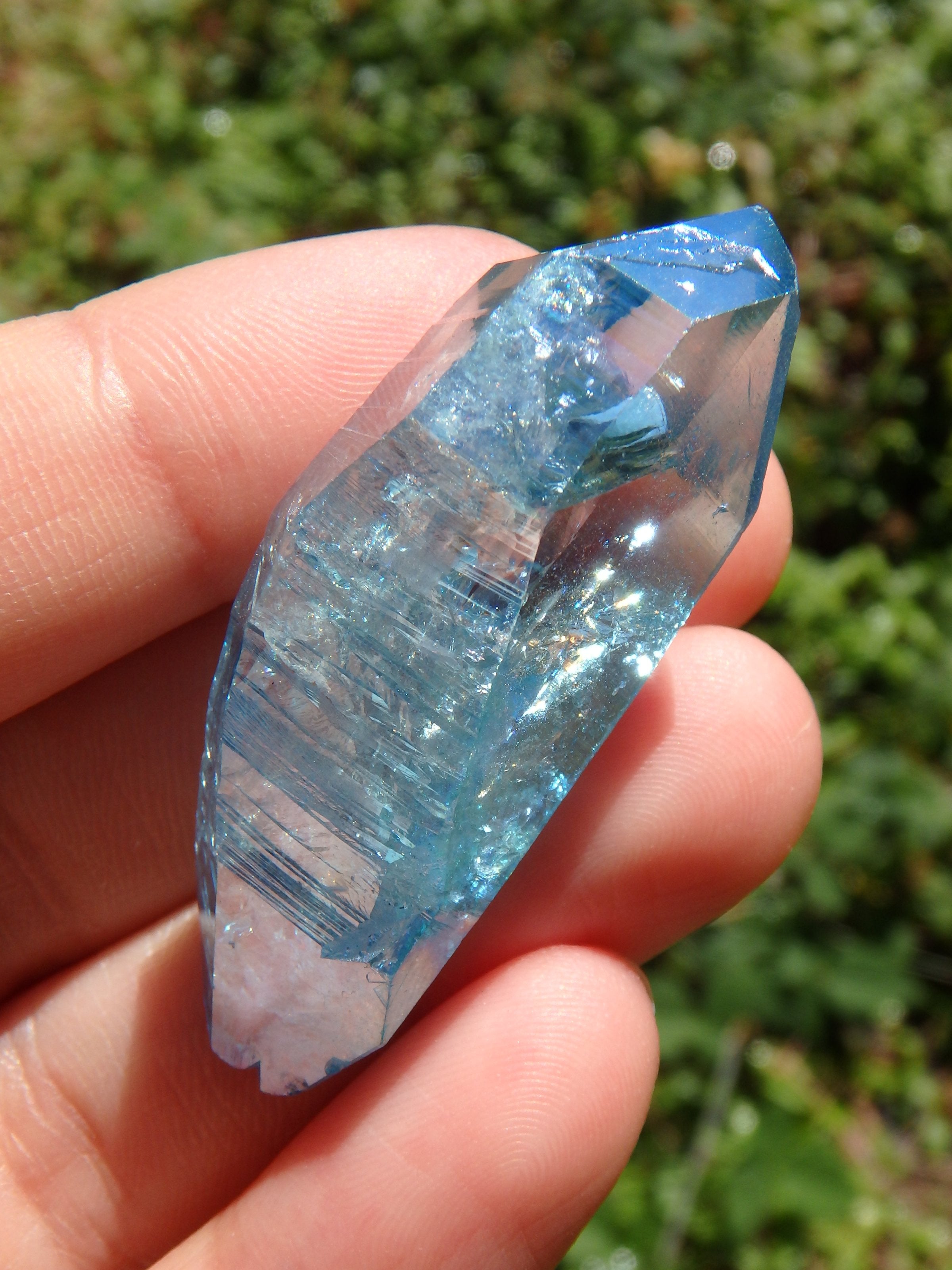 Powerful Double Terminated Aqua Aura Colombian Lemurian Quartz Point
