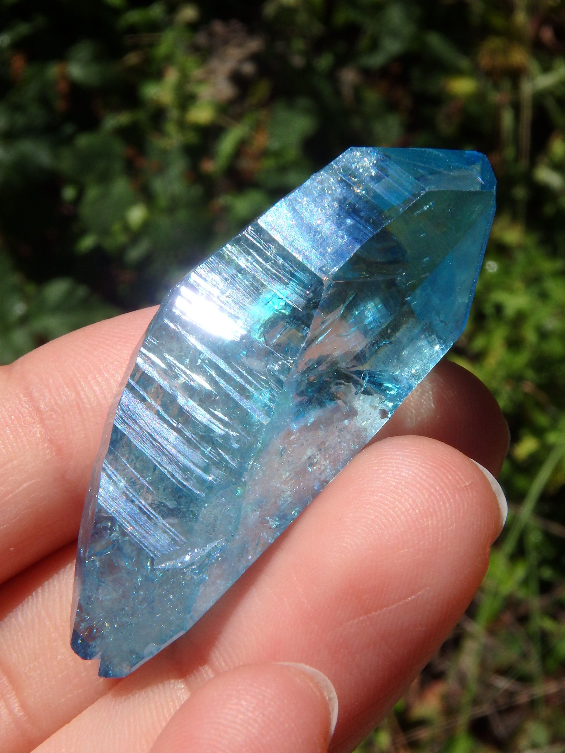 Powerful Double Terminated Aqua Aura Colombian Lemurian Quartz Point