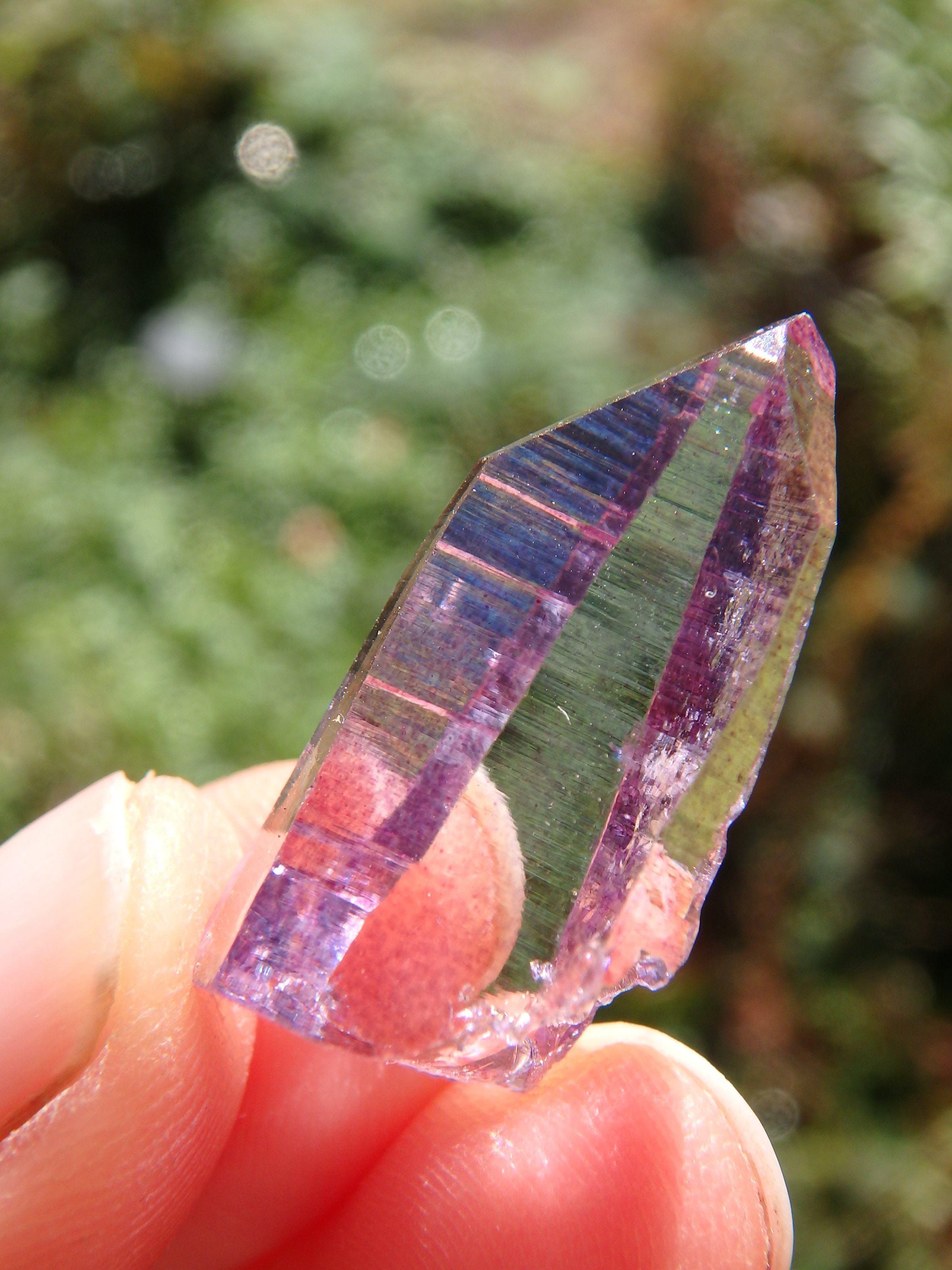 Adorable Dainty Rose Aura Colombian Lemurian Quartz Point 2 - Earth Family Crystals