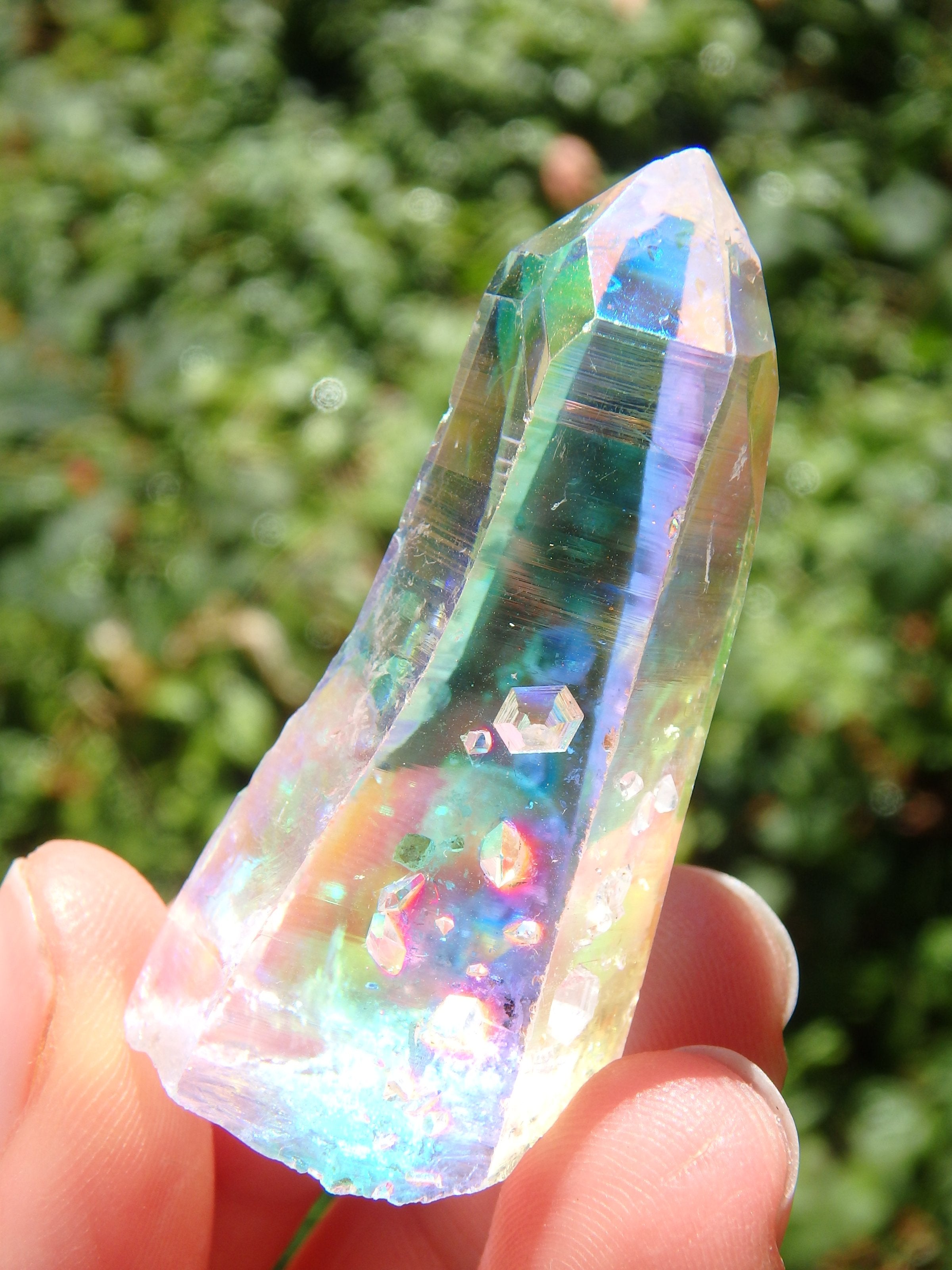 Extreme Brilliance~Angel Aura Colombian Lemurian Quartz Point 1 - Earth Family Crystals