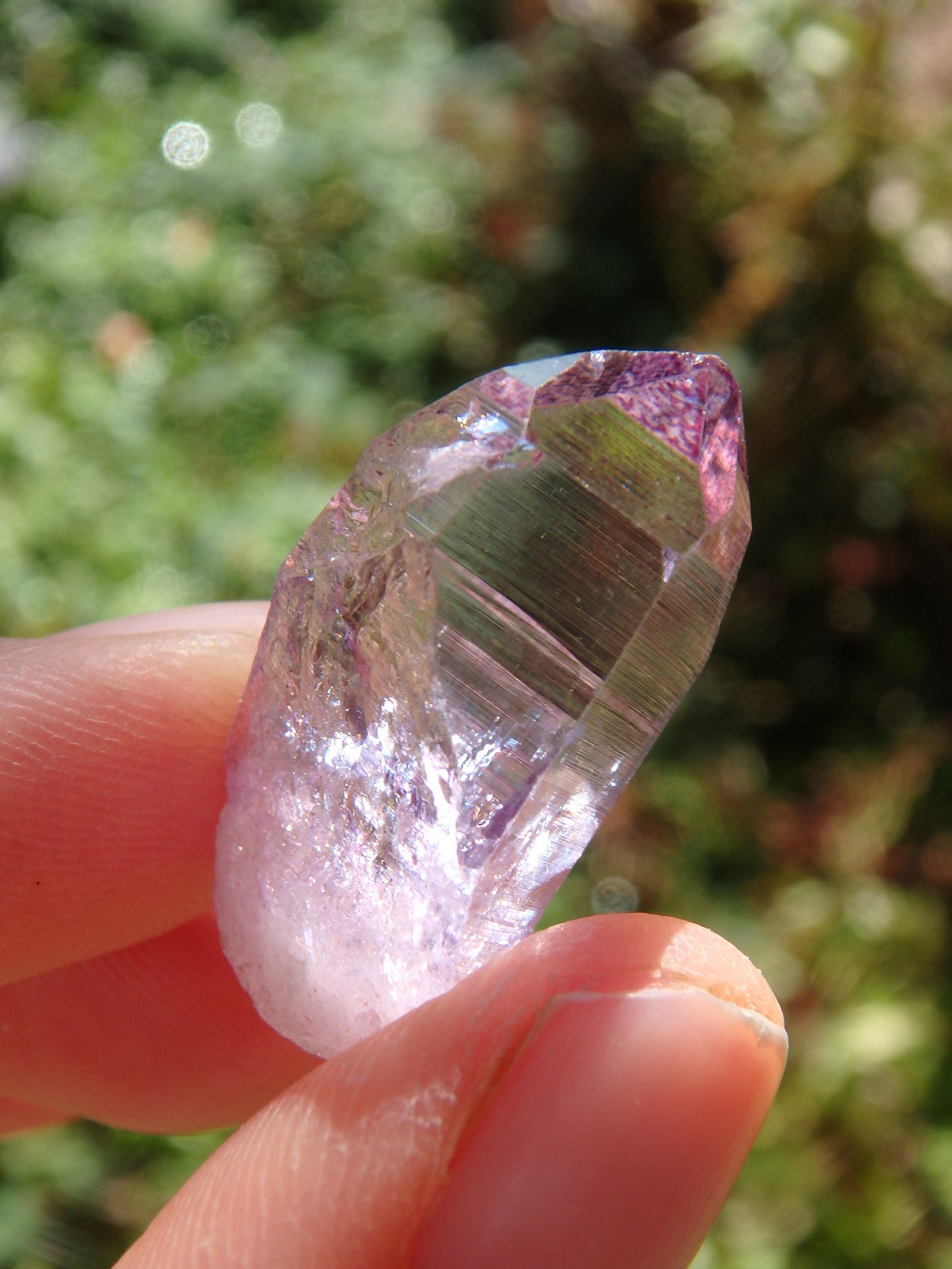 Adorable Dainty Rose Aura Colombian Lemurian Quartz Point 4 - Earth Family Crystals