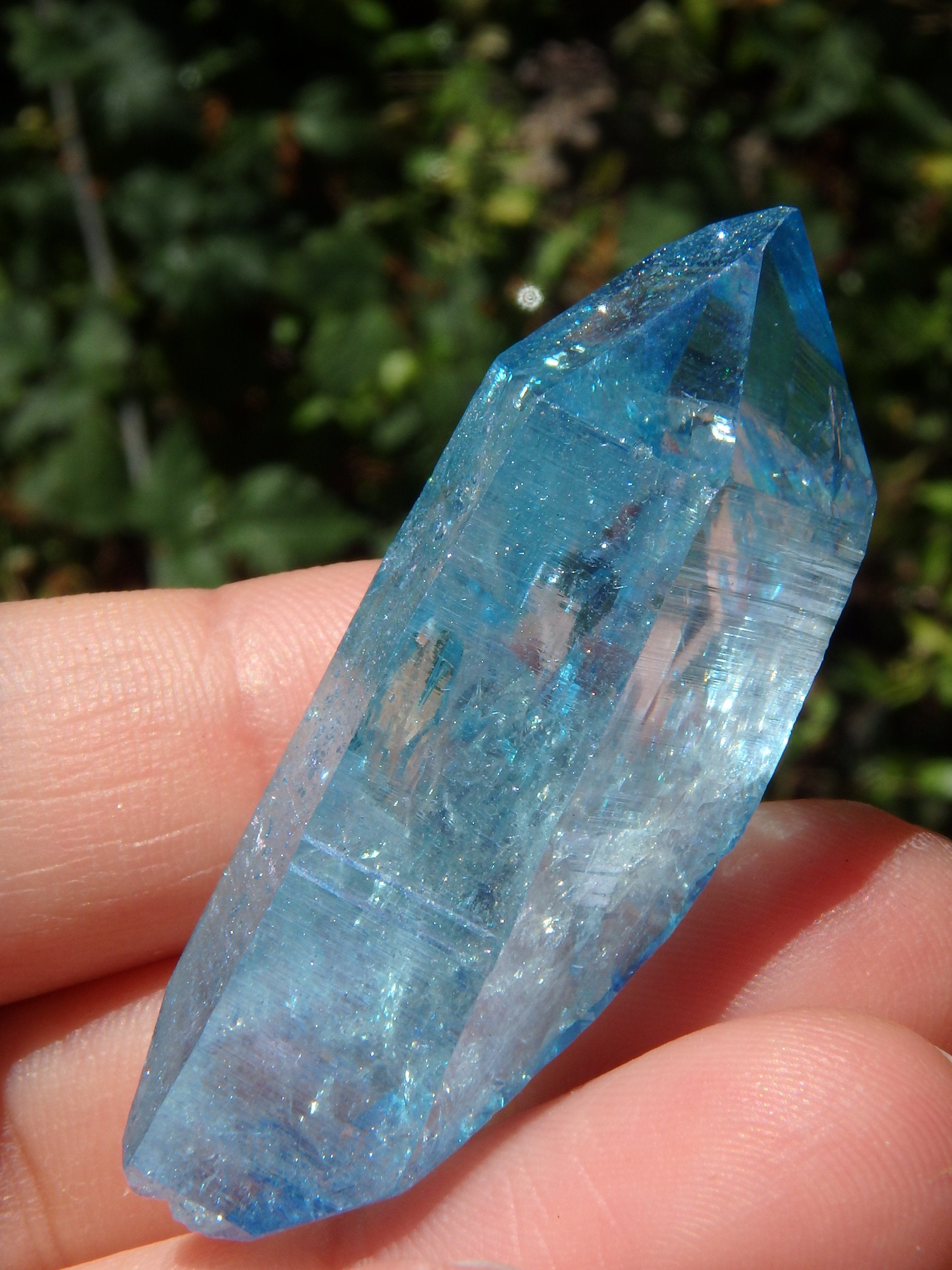 Powerful Double Terminated Aqua Aura Colombian Lemurian Quartz Point