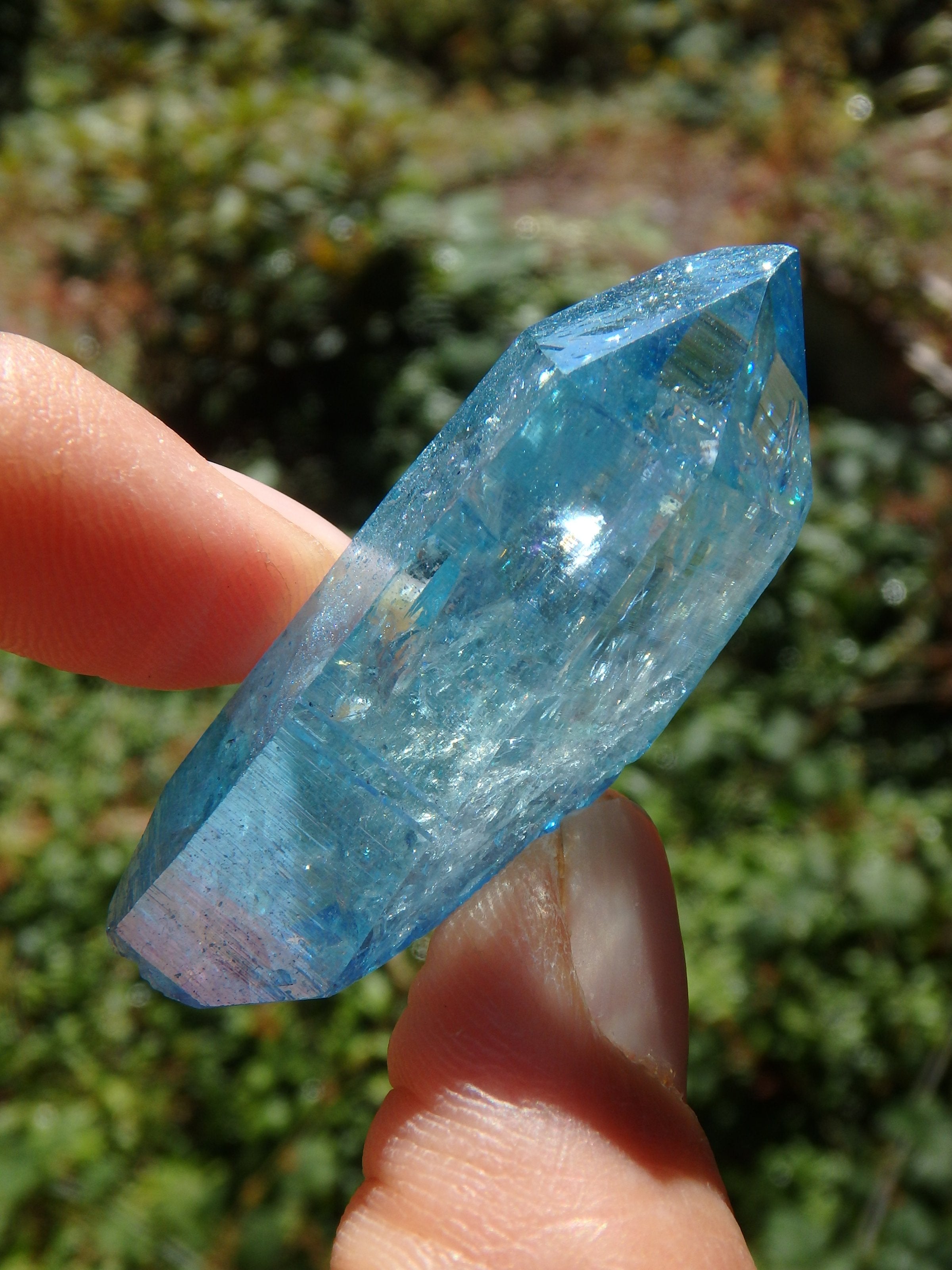 Powerful Double Terminated Aqua Aura Colombian Lemurian Quartz Point