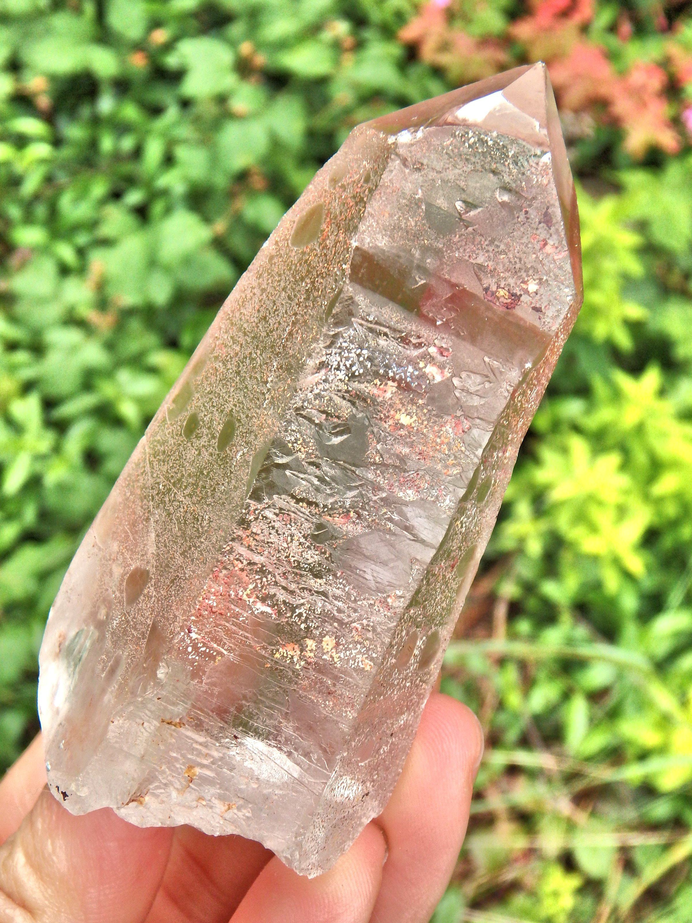 Completely Unpolished~Powerful Scarlet Temple Lemurian Point From Brazil - Earth Family Crystals