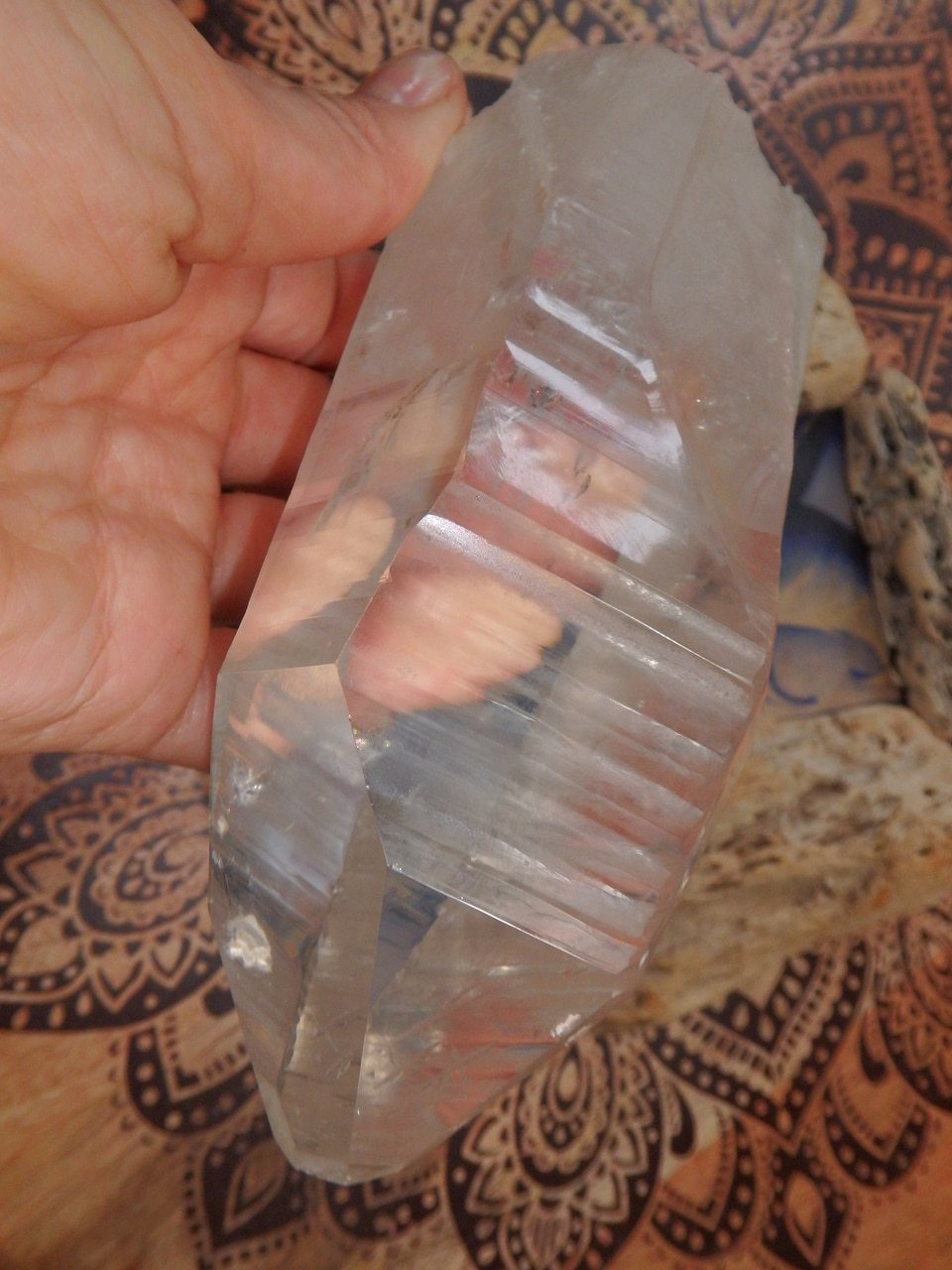 Extreme Brilliance~Large Lemurian Quartz Point From Brazil - Earth Family Crystals