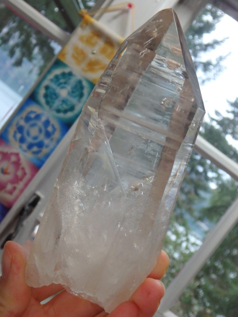 Extreme Brilliance~Large Lemurian Quartz Point From Brazil - Earth Family Crystals