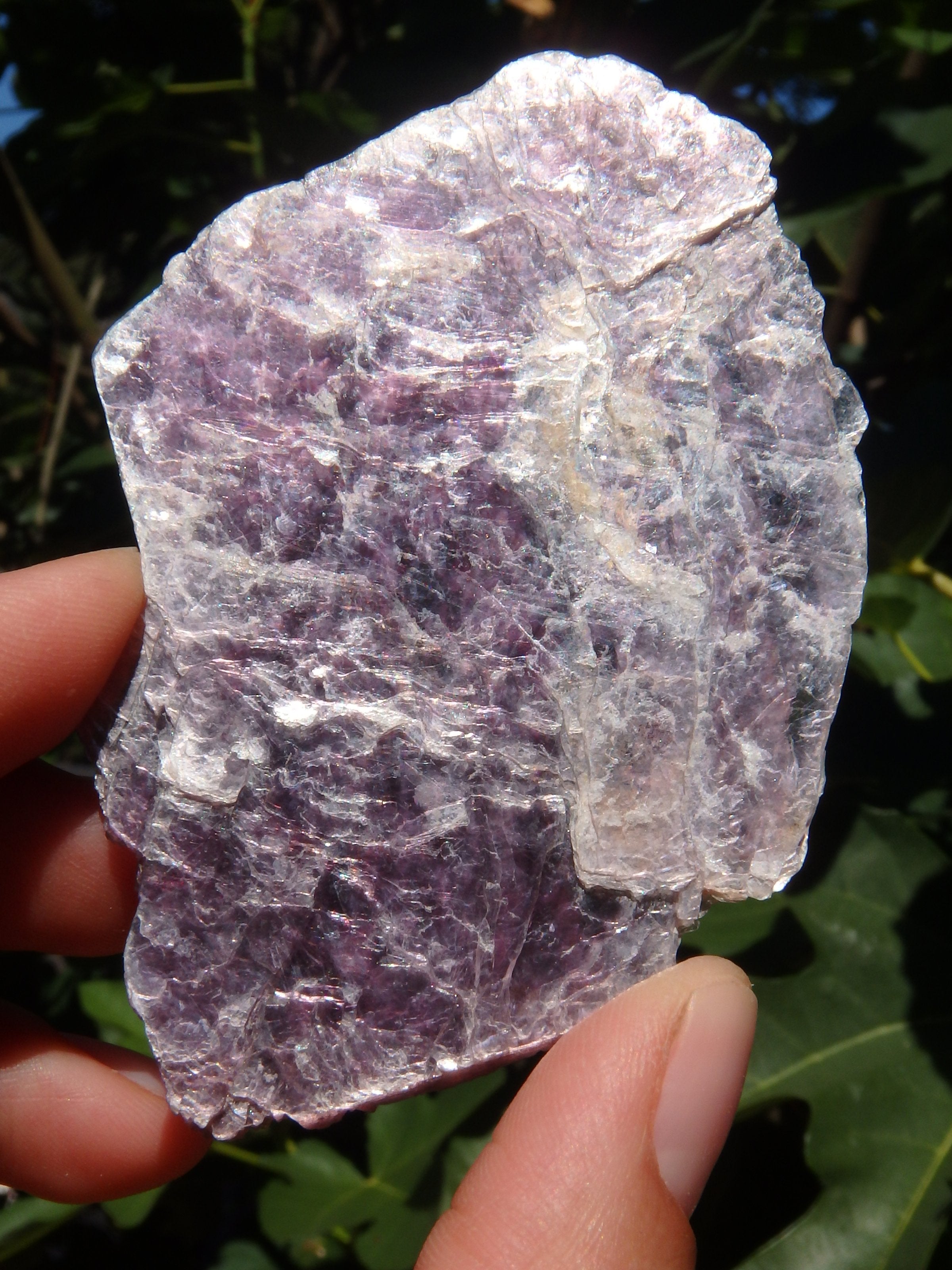 Shiny Lilac Lepidolite Slice Specimen From Brazil