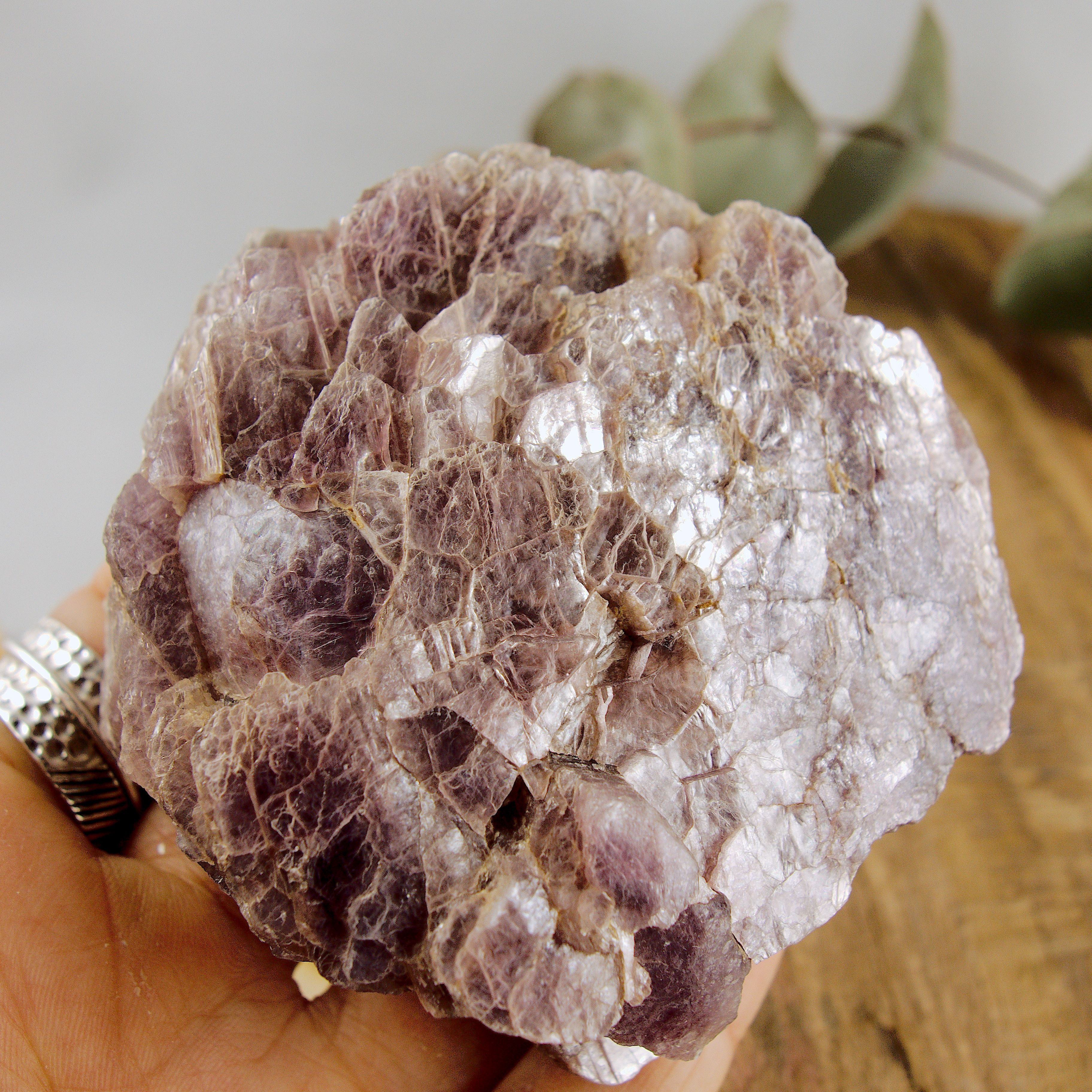 Chunky High Shine Natural Violet Lepidolite Specimen From Brazil - Earth Family Crystals