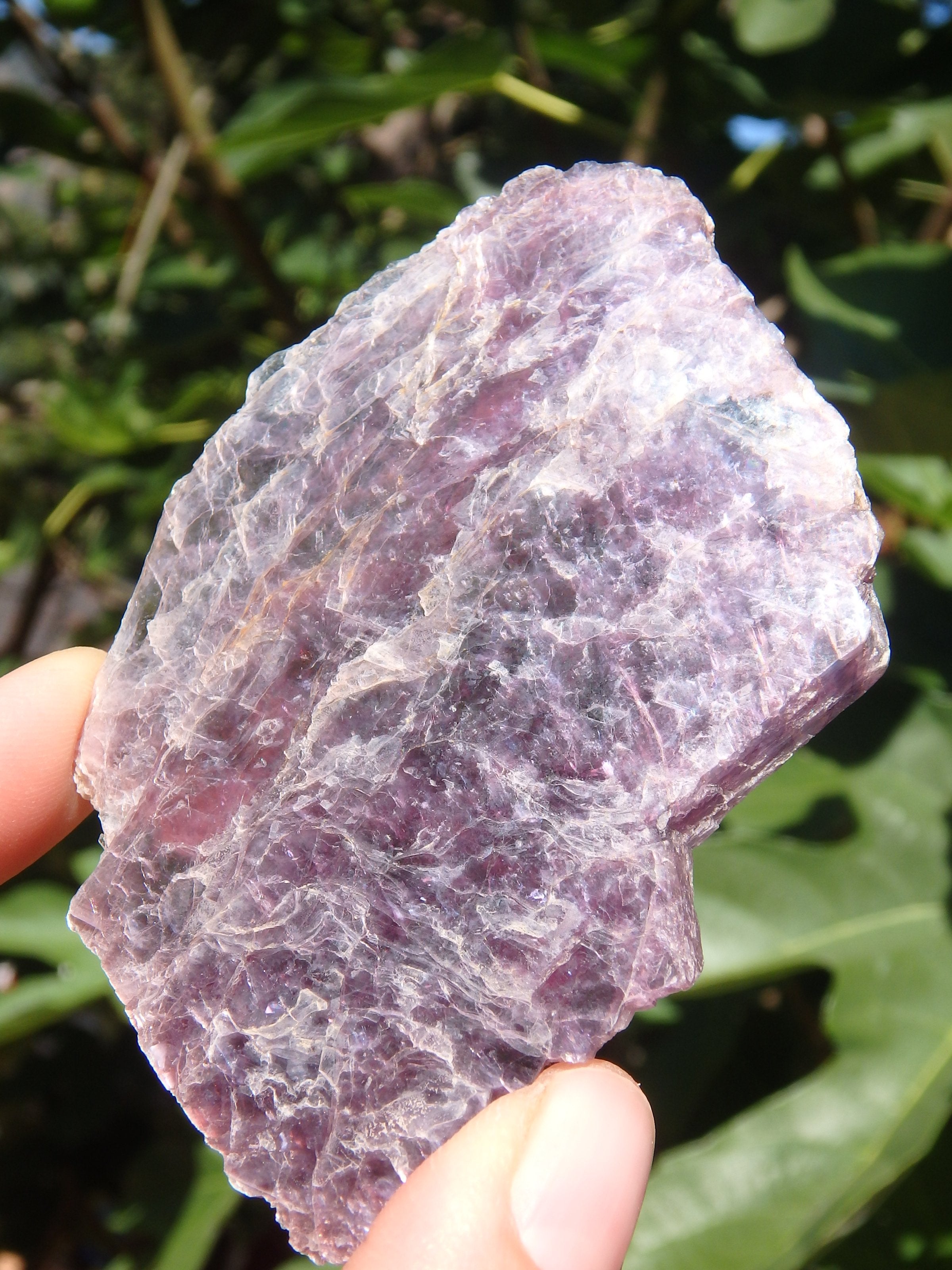 Shiny Lilac Lepidolite Slice Specimen From Brazil