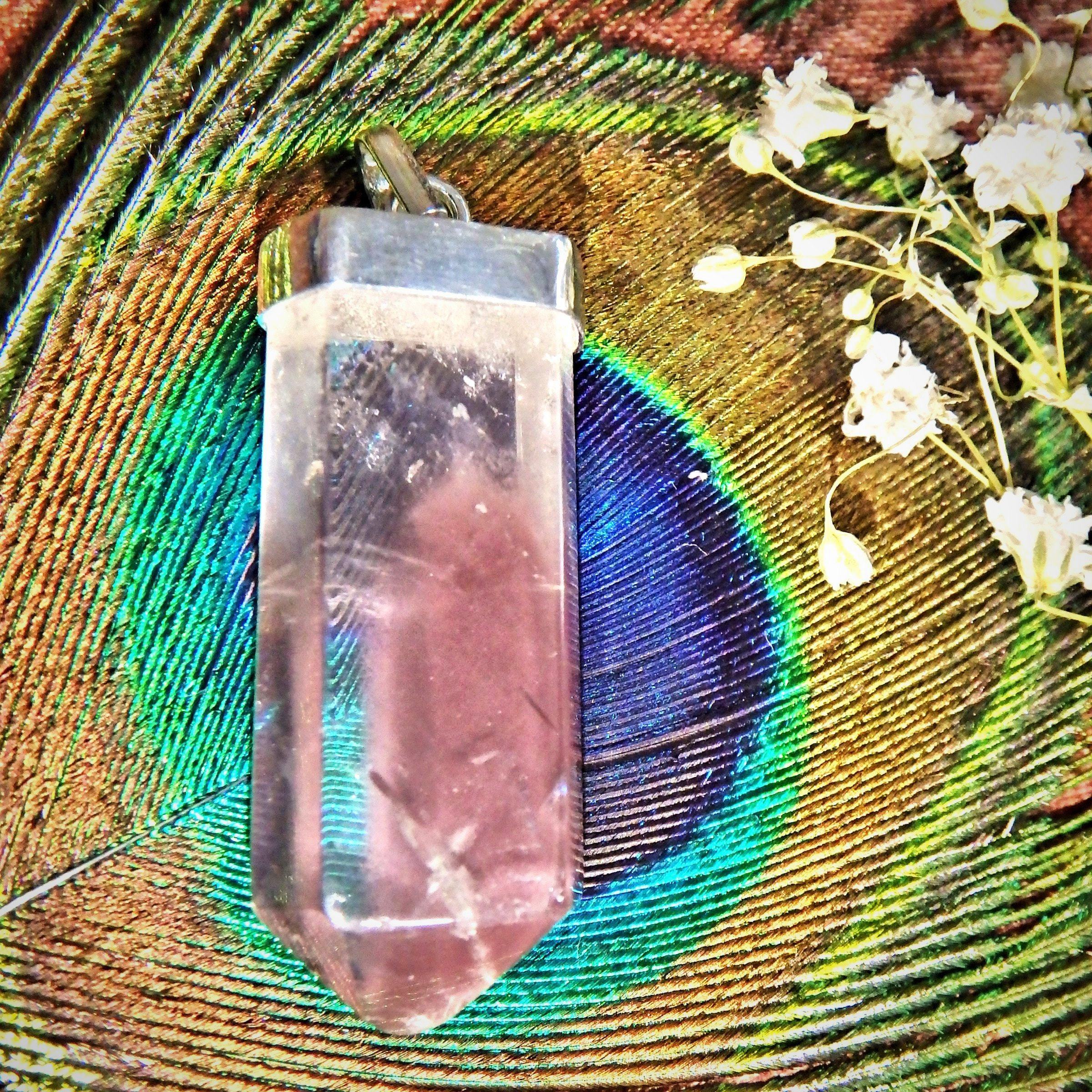 Cloud of Lithium Quartz Sterling Silver Pendant (Includes Silver Chain) - Earth Family Crystals