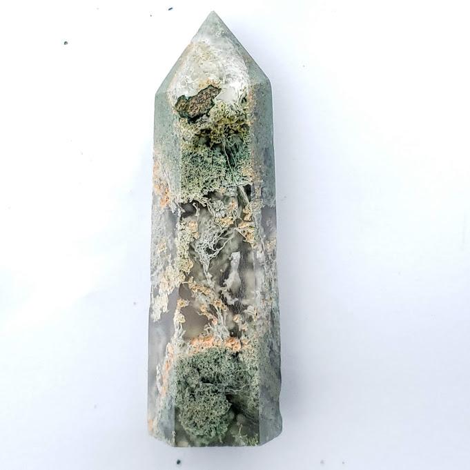 Polished Moss Agate Standing Display Tower #9 - Earth Family Crystals