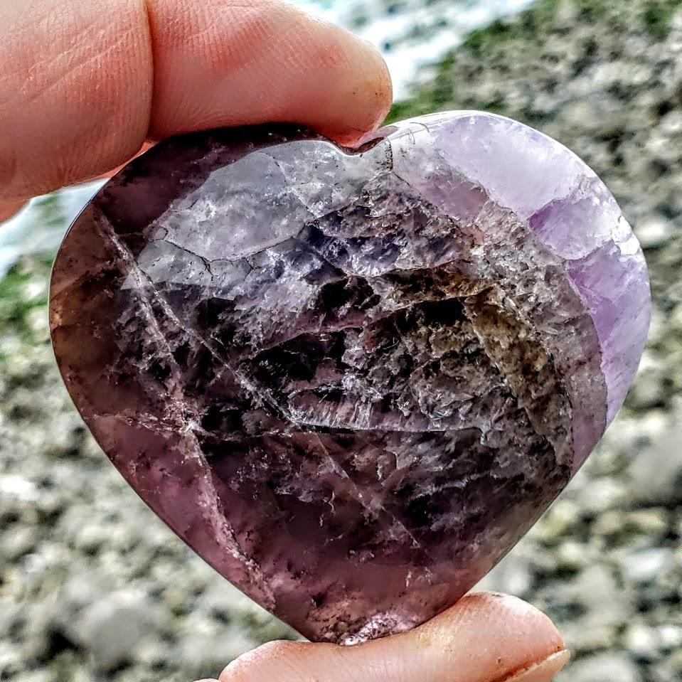 Fabulous Super 7 Love Heart Carving From Brazil #1 - Earth Family Crystals