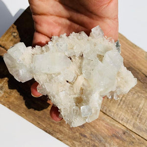 Unusual Clear Chalcedony  Points With Apophyllite & Heulandite Nestled Matrix From India - Earth Family Crystals