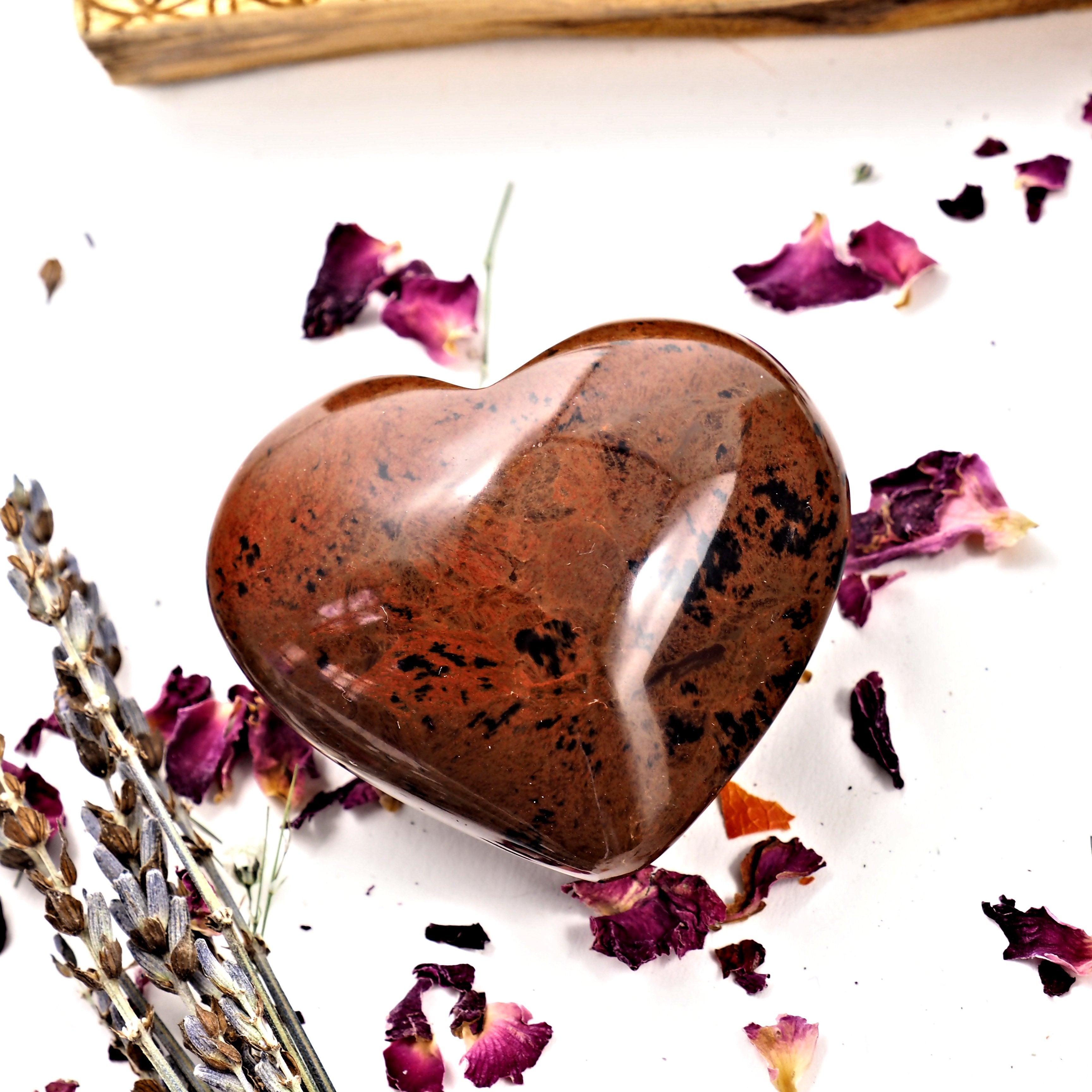 Shiny Mahogany Obsidian Puffy Heart From Mexico