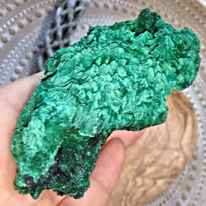 Secret Garden Fibrous Green Raw Malachite Display Specimen