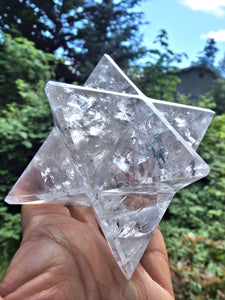 Incredible Brilliance Large Clear Quartz Merkaba Carving From Brazil