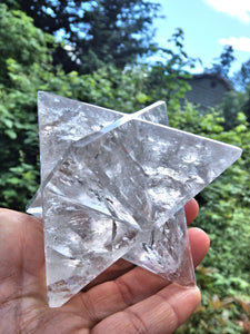 Incredible Brilliance Large Clear Quartz Merkaba Carving From Brazil