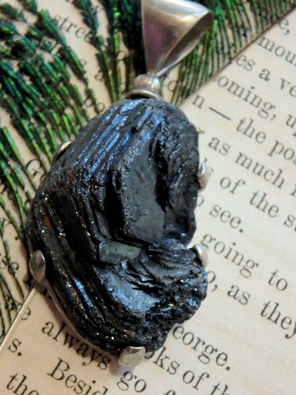 Campo del Cielo Shiny & Dense Meteorite  Pendant in Sterling Silver (Includes Silver Chain) - Earth Family Crystals