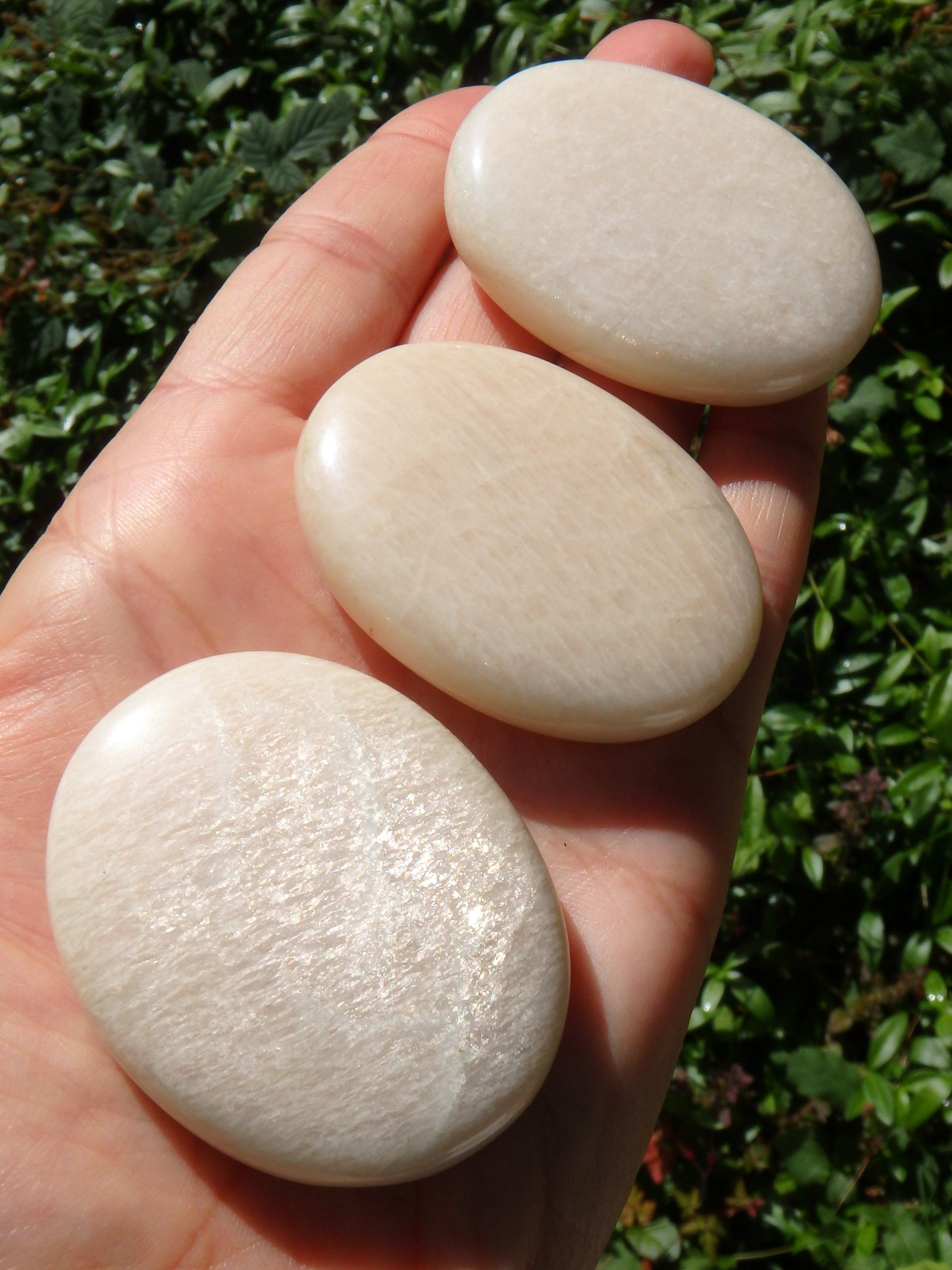 Creamy Beige Moonstone Polished Pocket Stone (1) - Earth Family Crystals