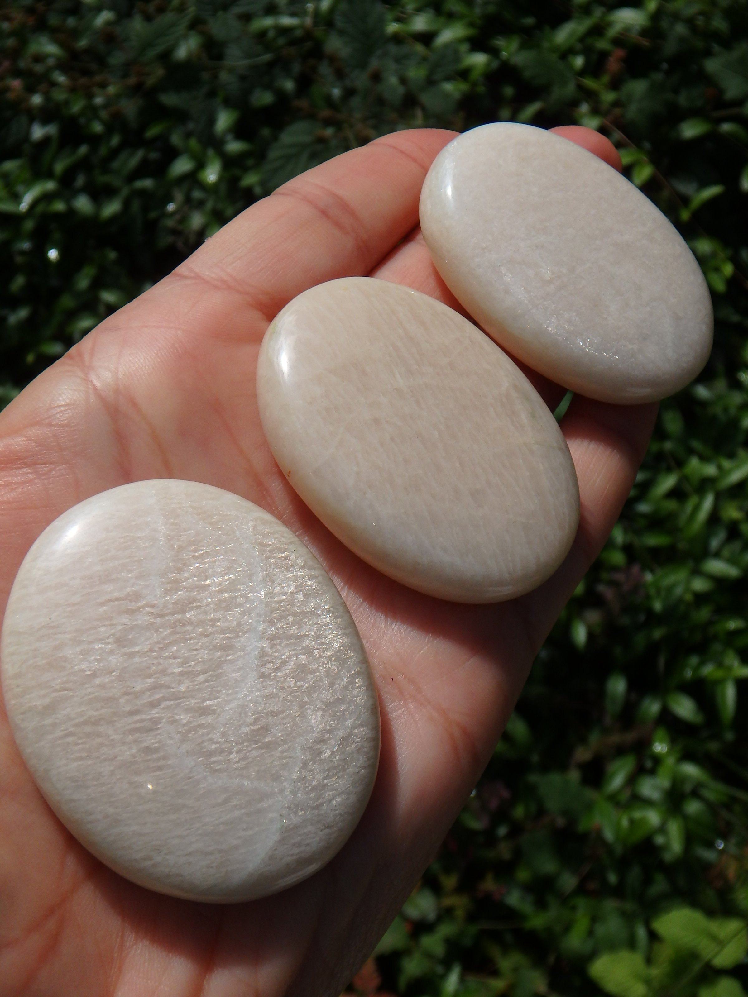 Creamy Beige Moonstone Polished Pocket Stone (1) - Earth Family Crystals