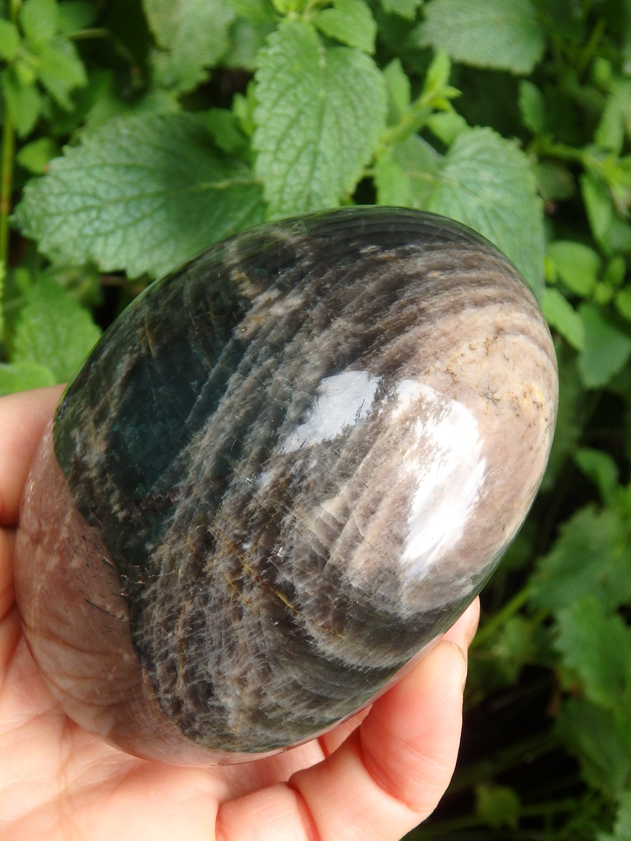 Mysterious Large Chunky Black Moonstone With Rainbow Shimmer From Madagascar - Earth Family Crystals