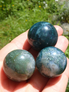 RESERVED For HESTELLE.B~ Moss Agate Small Meditative Sphere Carving~Perfect for Your  Pocket! - Earth Family Crystals