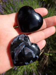 Set of Hearts-Mystic Merlinite & Dark Smoky Quartz