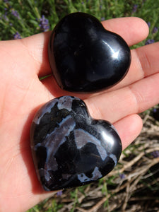 Set of Hearts-Mystic Merlinite & Dark Smoky Quartz