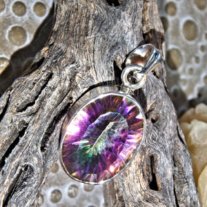 Supernova Mystic Topaz Pendant Sterling Silver (Includes Silver Chain) - Earth Family Crystals