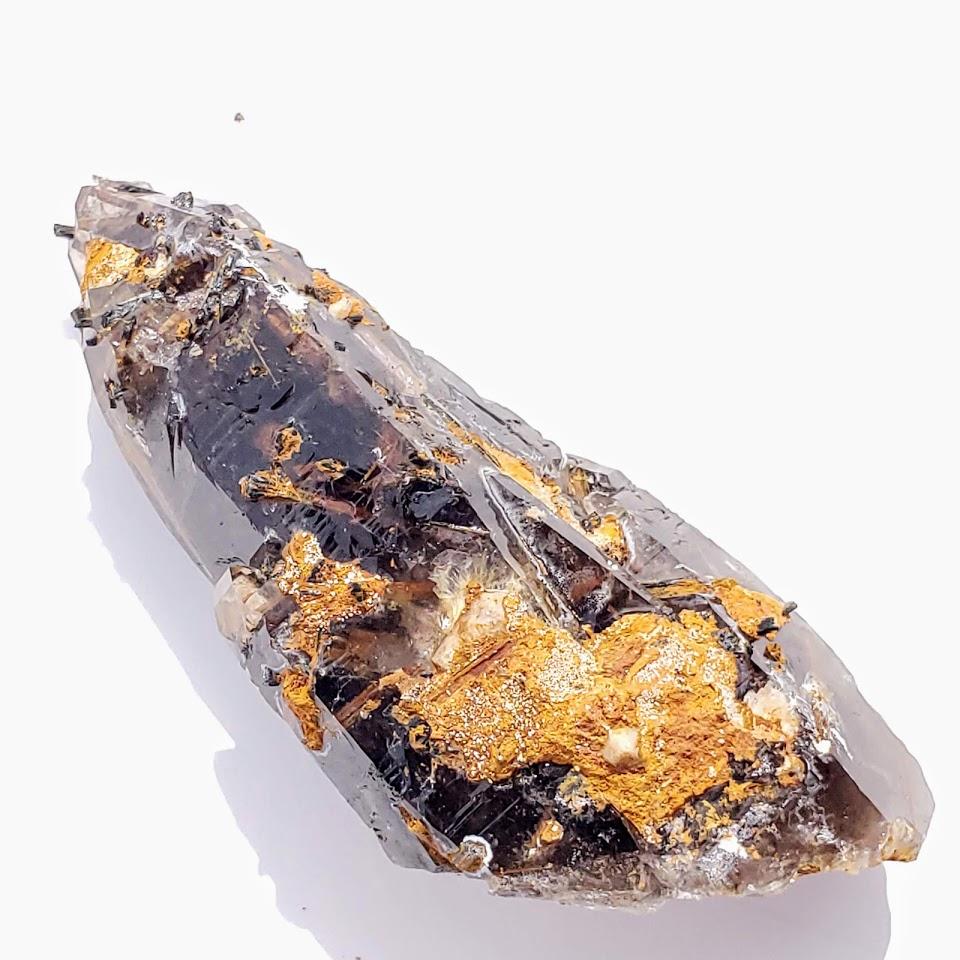 Unusual Natural Chocolate Brown Smoky Quartz With Aegirine & Feldspar Inclusions From Malawi - Earth Family Crystals