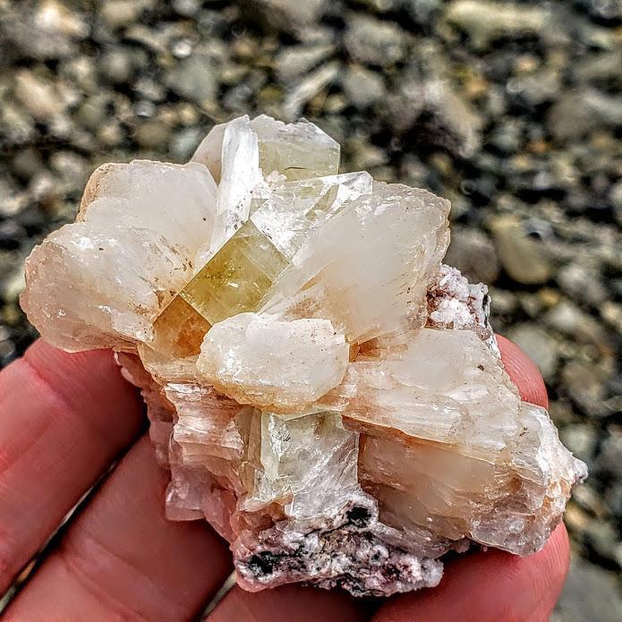 Blooming Pink Stilbite & Green Apophyllite Cluster From India - Earth Family Crystals