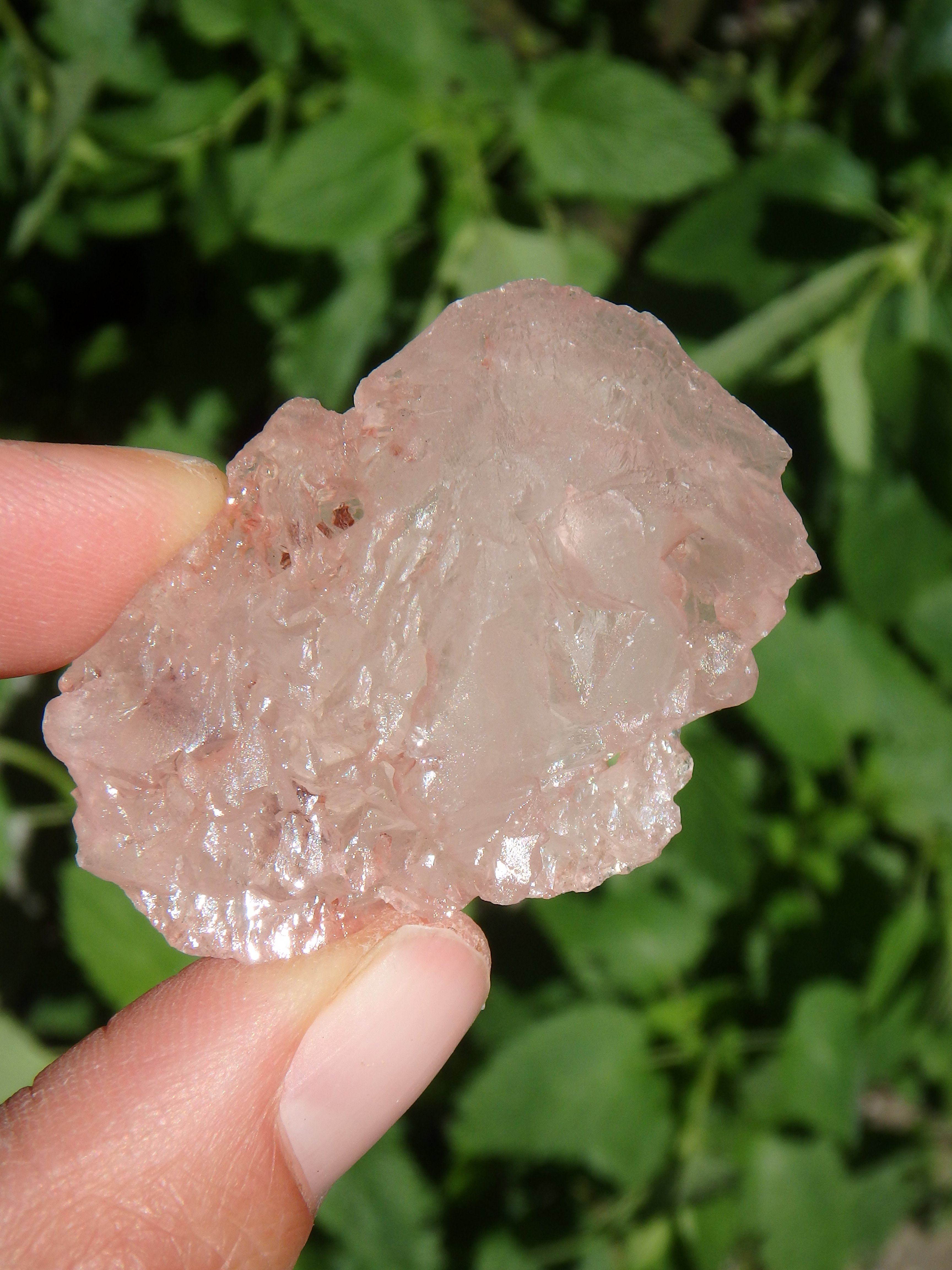 Brilliant Pink Nirvana Ice Quartz Natural Pocket Stone - Earth Family Crystals